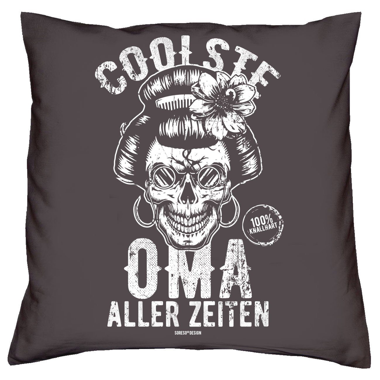 mit Waschechte Dekokissen Oma Druck, mit 40x40cm, Deko-Kissen Vatertagsgeschenk, in Kissen, Muttertagsgeschenk Langlebiger Zierkissen Kissenhülle & Füllung, Opa Wohnzimmer, Dekoratives Deutschland) Sofakissen, Küche, (Made Geschenk, Soreso® Bezug, Farben royal-blau Schlafzimmer, Baumwoll