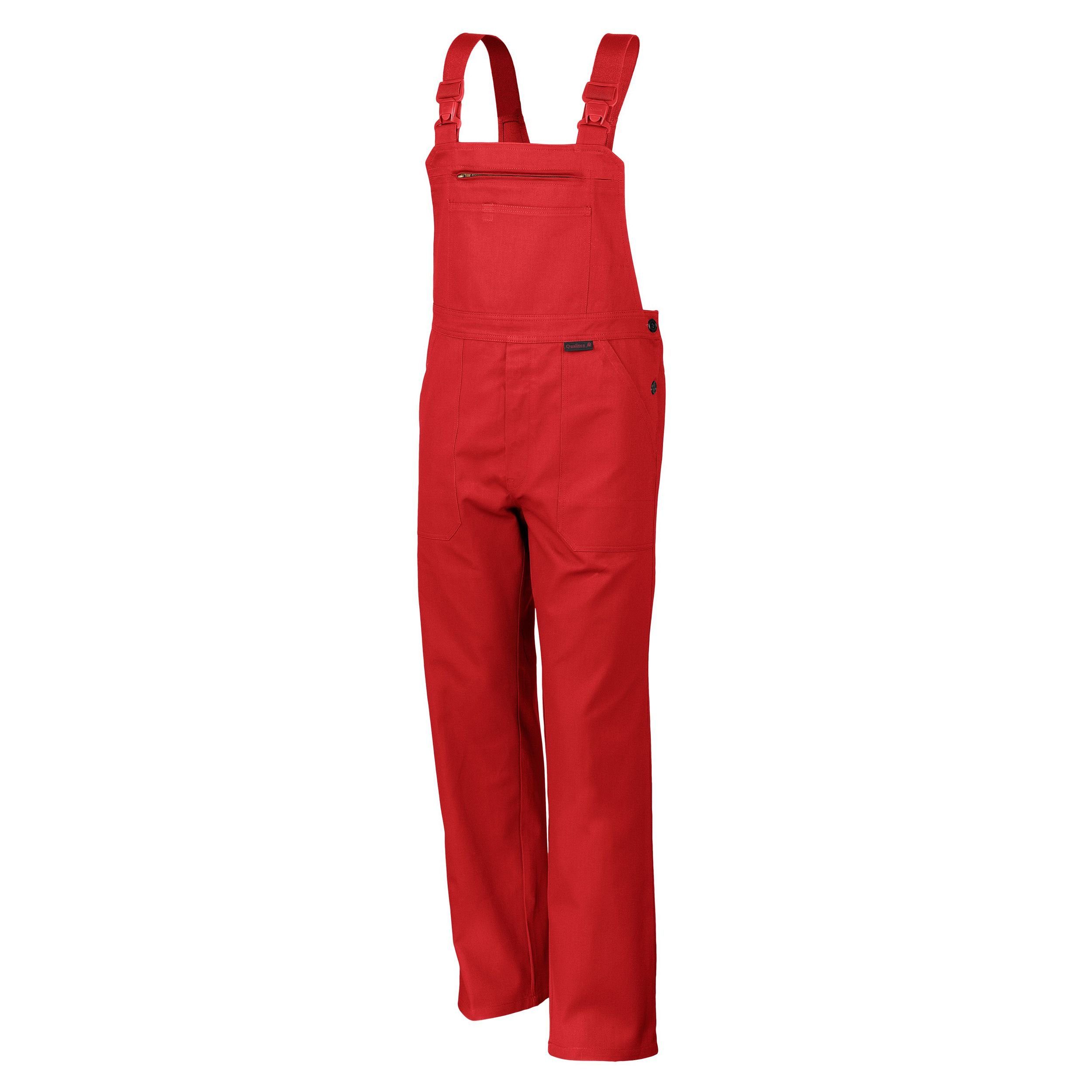 QUALITEX HIGH QUALITY WORKWEAR Arbeitslatzhose classic Latzhose BW 270 g - klassischer Blaumann feuerrot