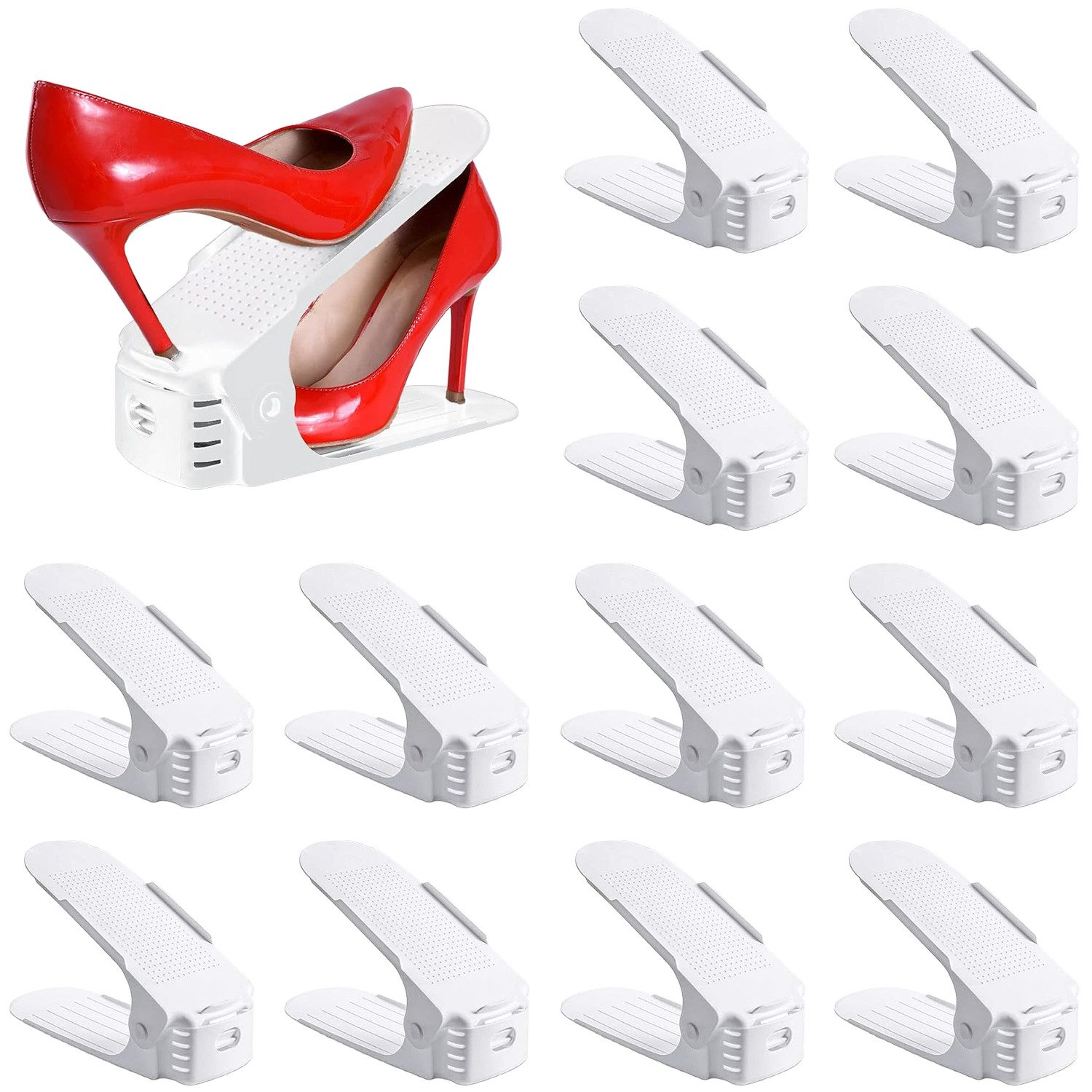 Refined Living Schuhregal 12stk Schuhstapler Einstellbare Schuhregale Schuh günstig online kaufen