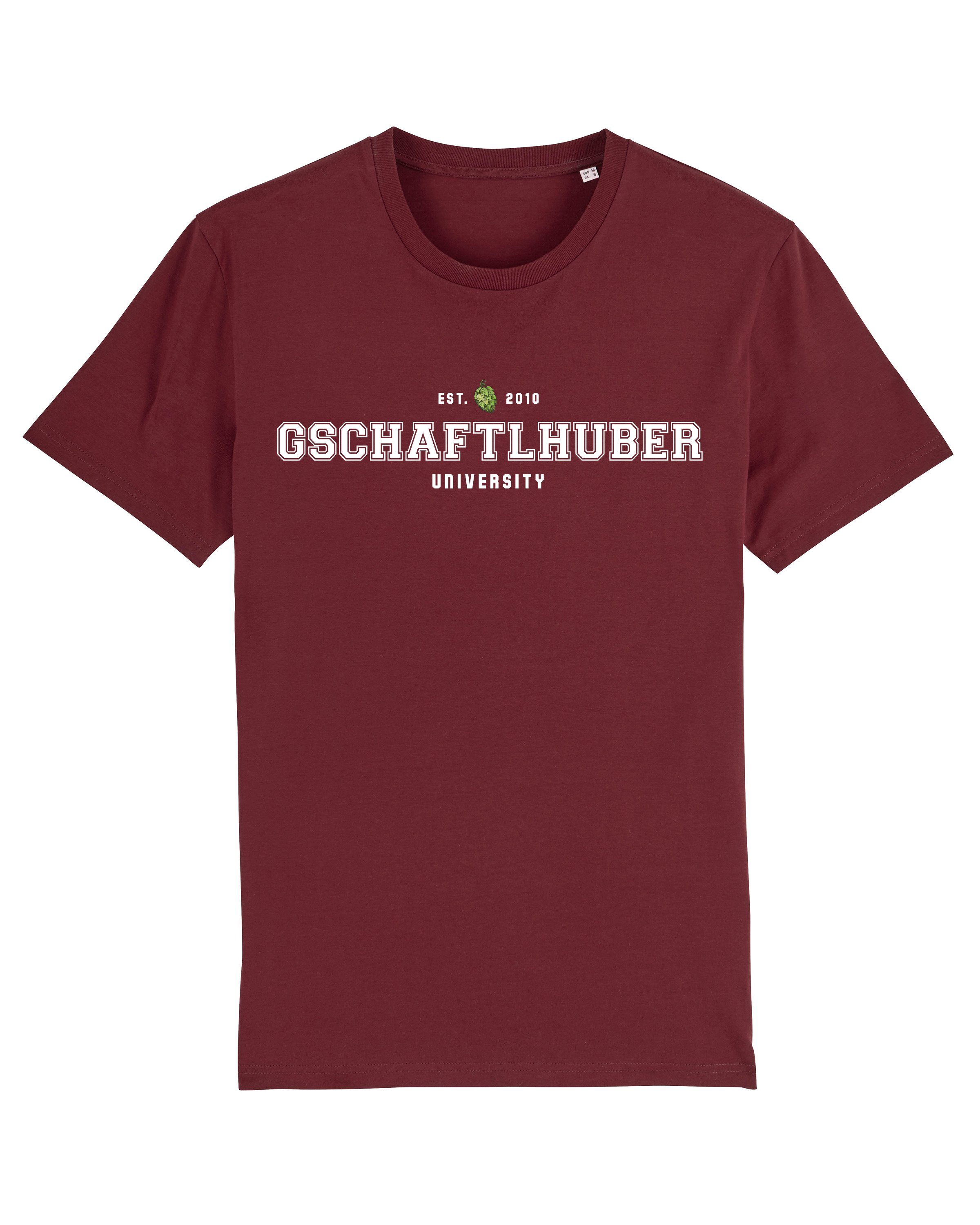 wat? Apparel Print-Shirt Gschaftlhuber University (1-tlg) weinrot