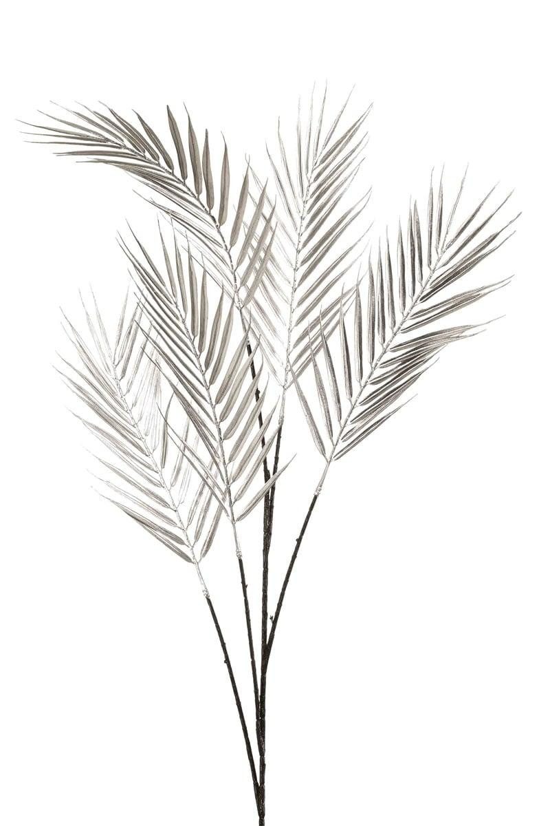 Kunstzweig Kunststoff Goldfruchtpalmen Zweig LARMO, metallic-Silber, 115cm Goldfruchtpalme, artplants, Höhe 115.0 cm