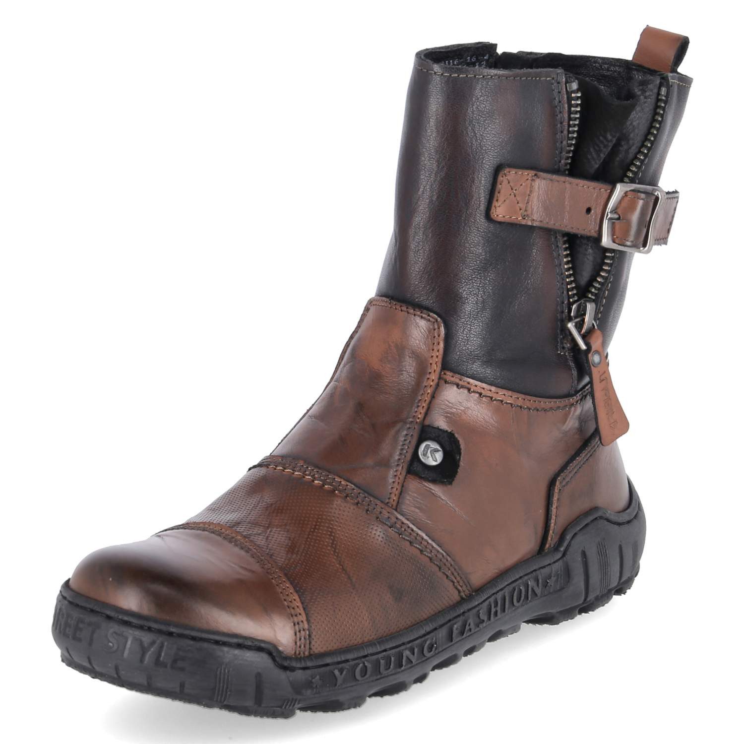 KRISBUT Krisbut 3116-16 PO Damen Glattleder brown Schlupfstiefel