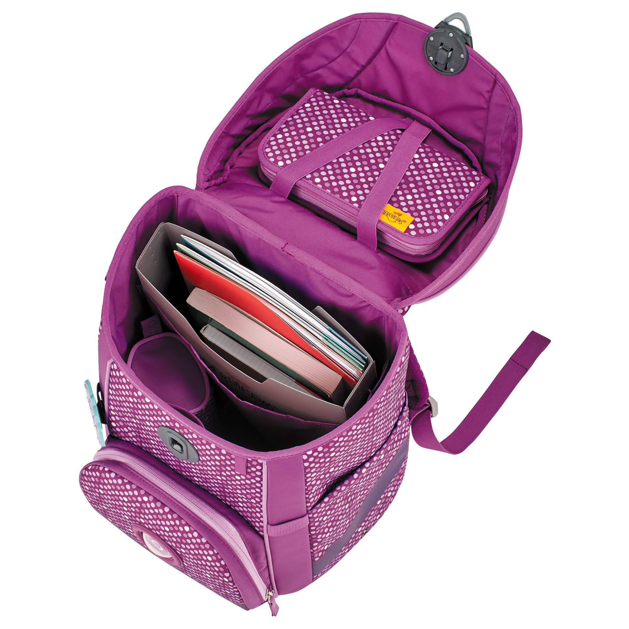 ErgoFlex Set DerDieDas® 5tlg. Purple Schulranzen Dots 950 g Schulranzen Easy -