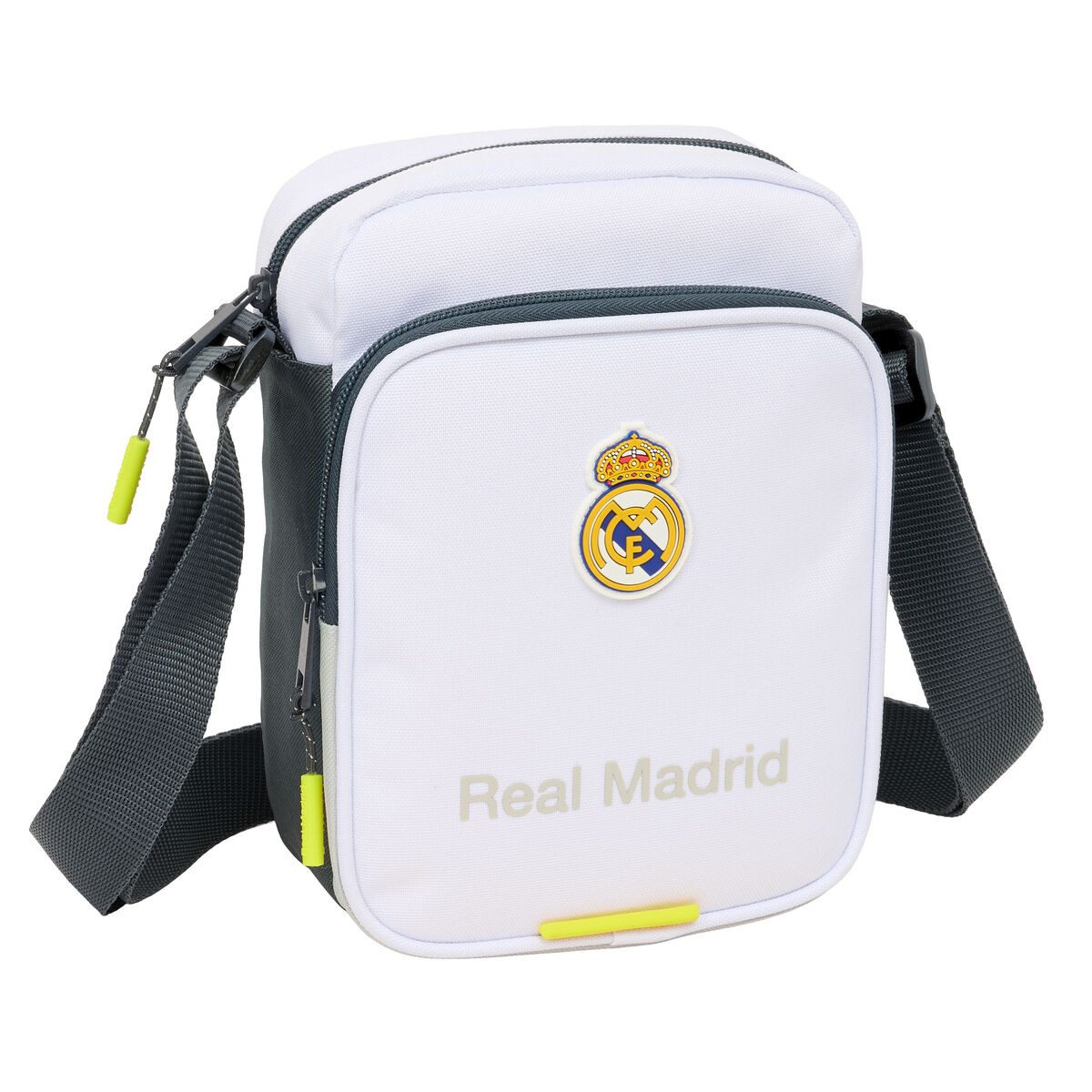 safta Handtasche Umhängetasche Real Madrid CF Weiß 16x22x6 cm Fanartikel Fußballtasche
