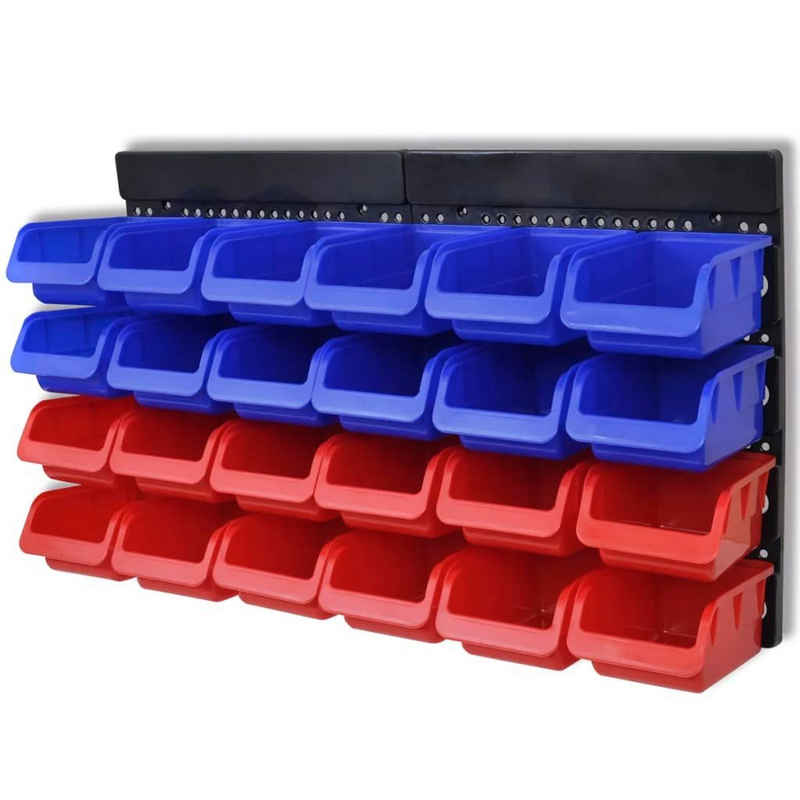 vidaXL Werkzeugbox »Werkstattboxen für die Wand Blau und Rot (2 Aufbewahrungseinheiten)«