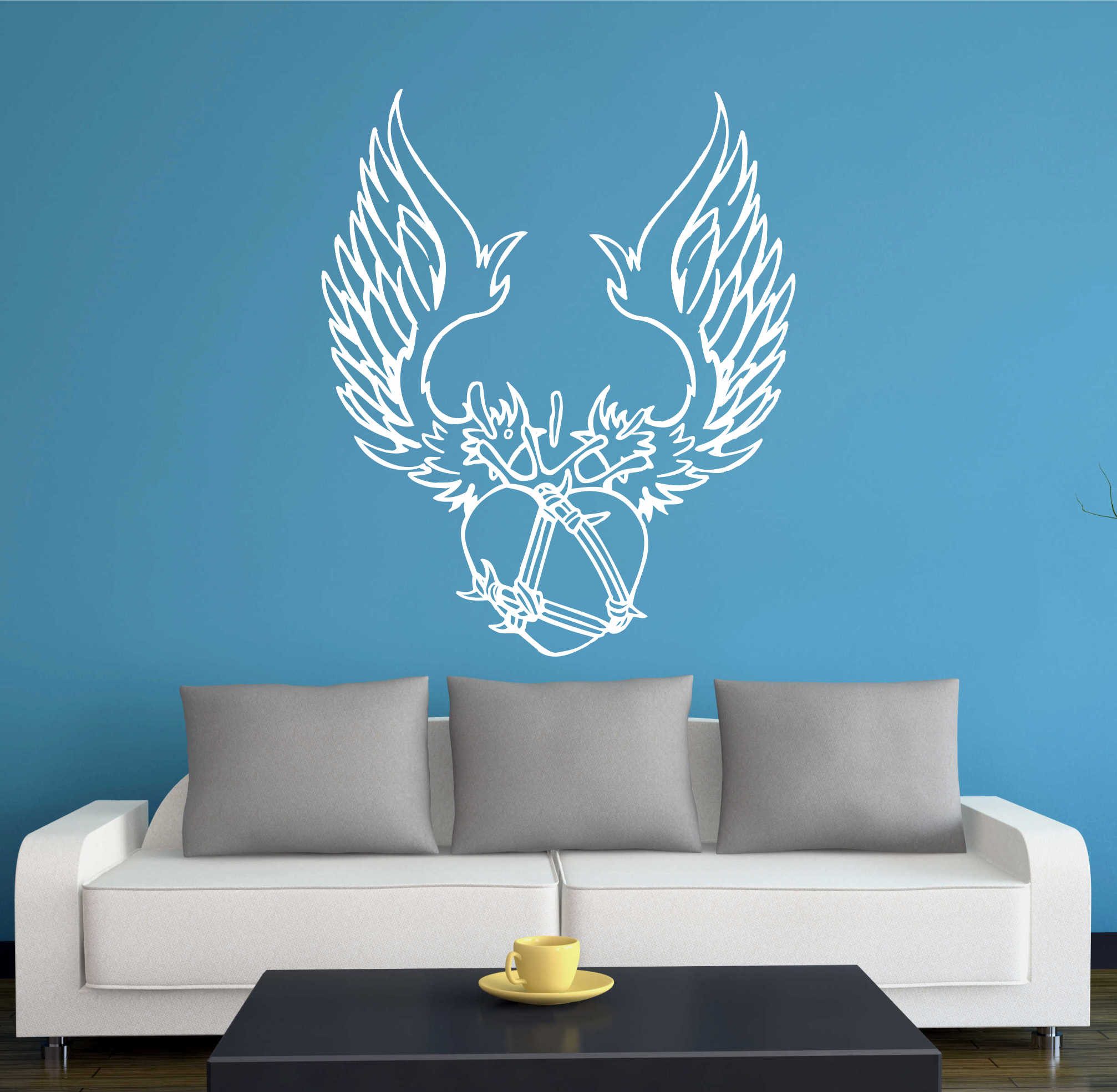 INDIGOS UG Wandtattoo Wandtattoo - Wandaufkleber - w357 Herz Engel Zauber Traum