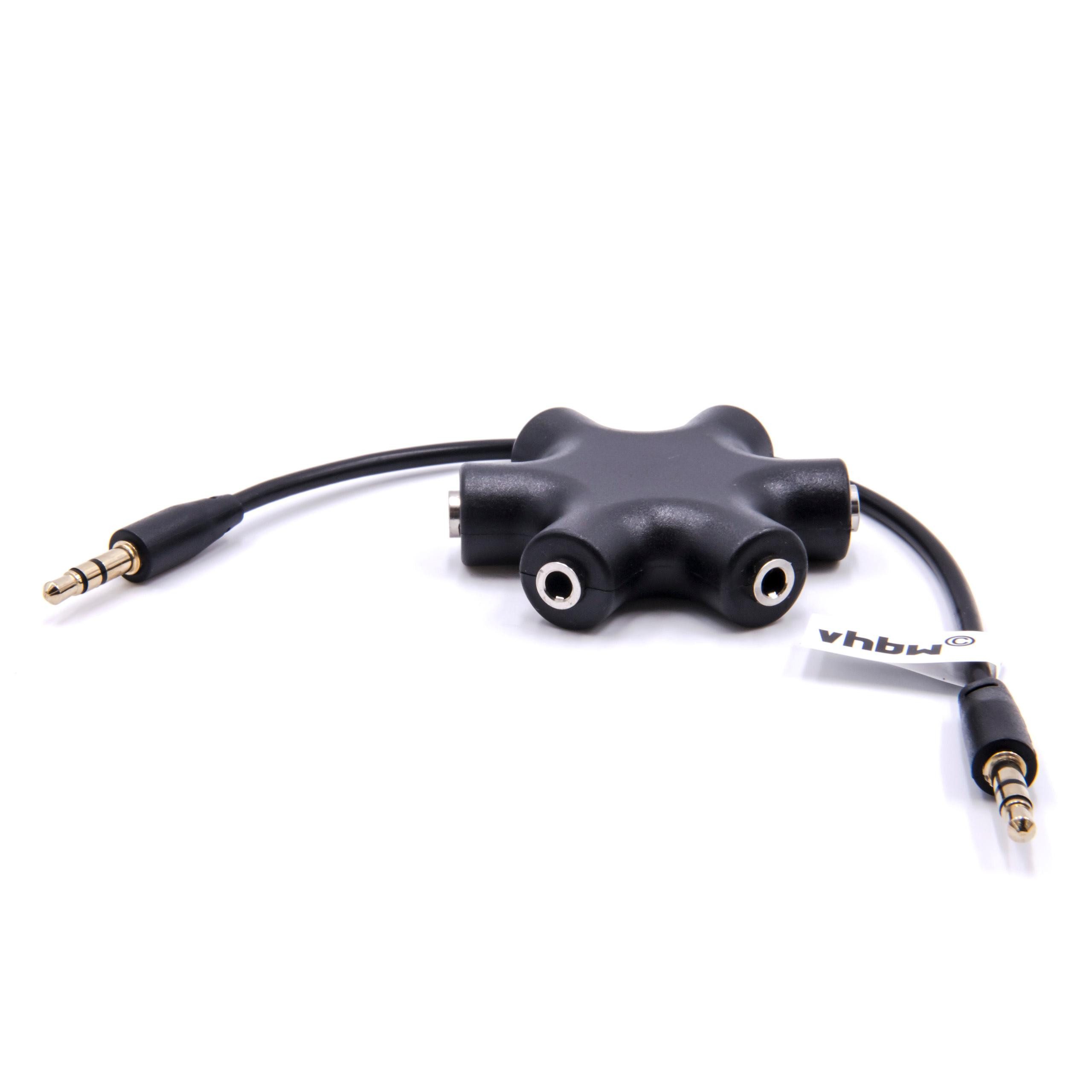 vhbw Splitter für Kopfhörer / CD-Player / DVD-Player / Smartphone / MP3-Player, Praktischer Audio-Splitter mit 6 Klinkenbuchsen und 20cm Klinkenkabel von VHBW