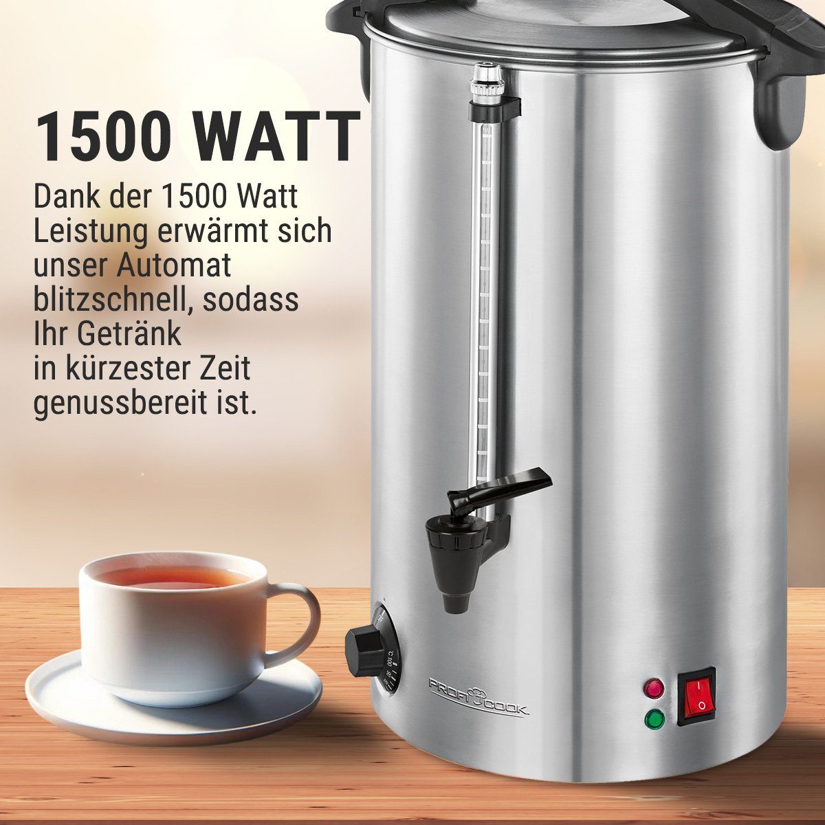 ProfiCook Heißgetränke- und Glühweinautomat PC-HGA 1196, 7L Tankinhalt, für Glühwein, Tee & Kaffee