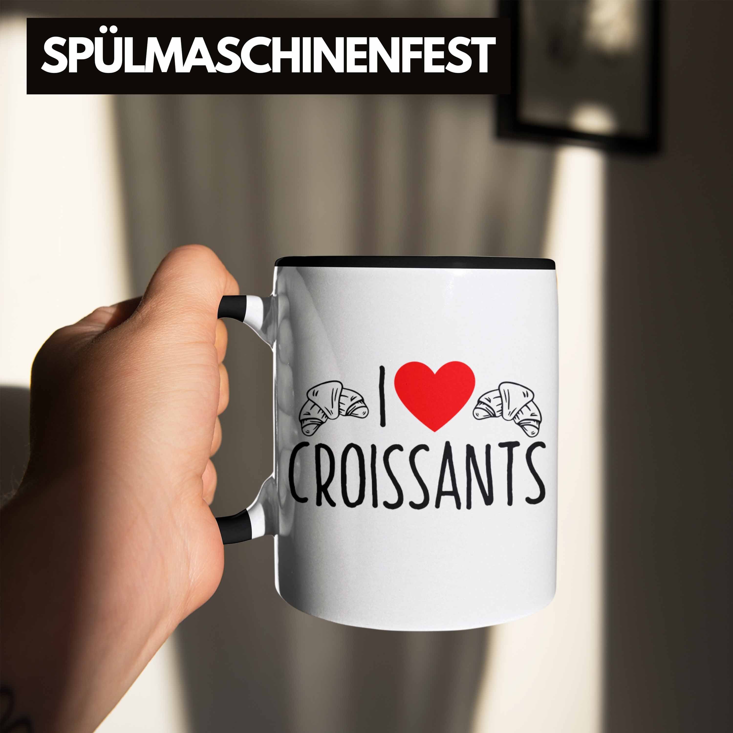 Tasse Schwarz Croissants" Love Tasse Fr "I Croissant-Liebhaber Lustiges Trendation für Geschenk