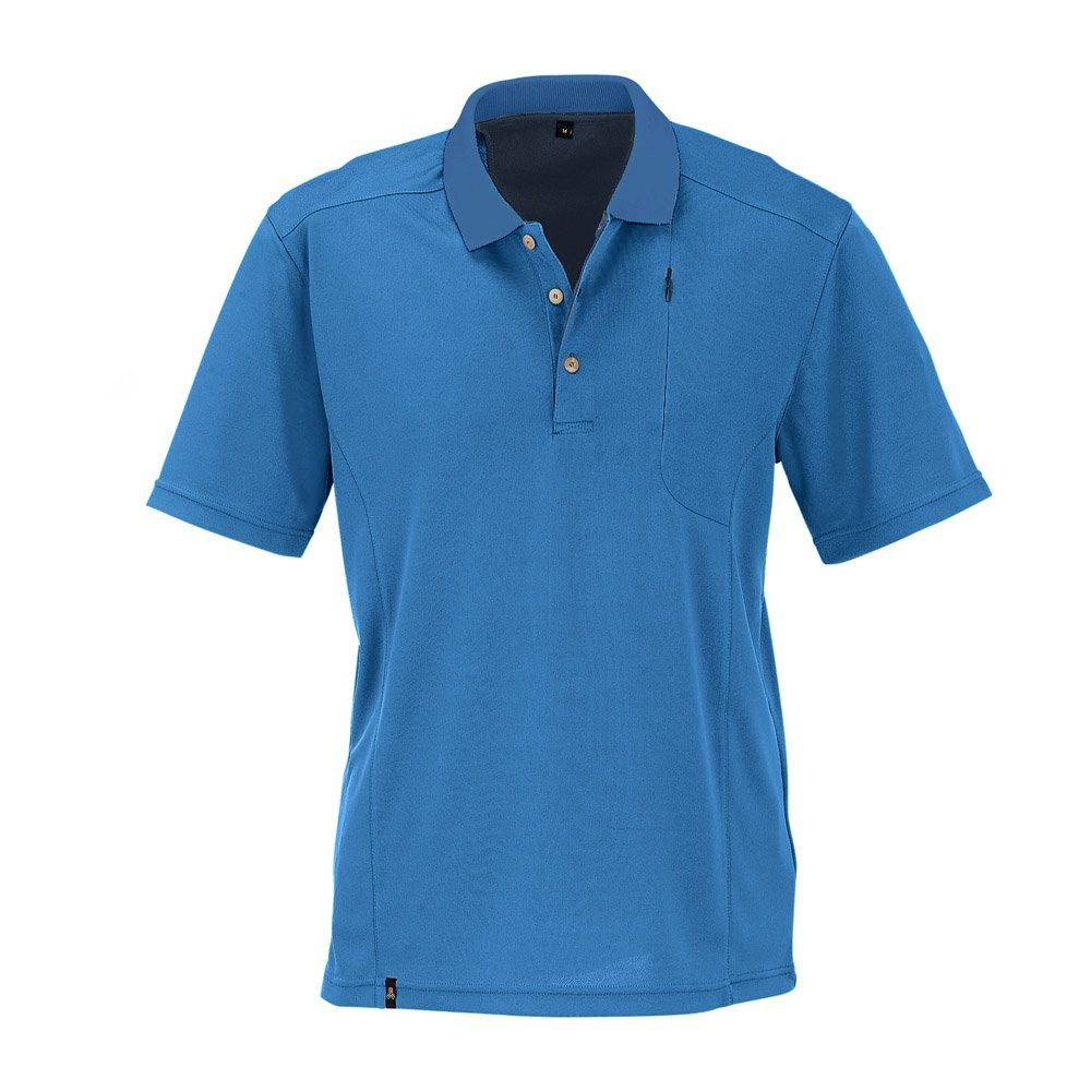 T-Shirt - - blau melange Funktions Maul Herren Gaigerkopf Polo-Shirt Maul -