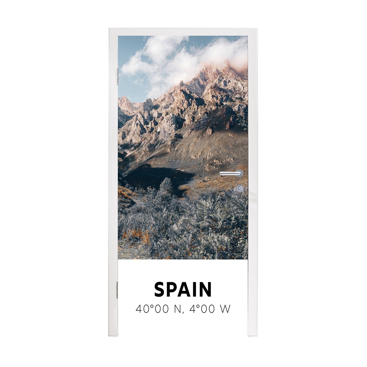 MuchoWow Türtapete Spanien - Berge - Sommer, Matt, bedruckt, (1 St), Fototapete für Tür, Türaufkleber, 75x205 cm