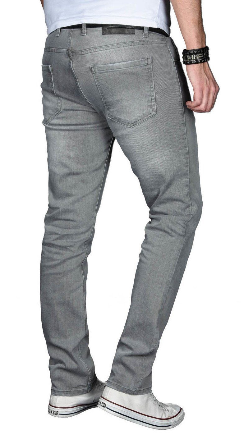 Jeans Alessandro Fit mit Slim 2% Straight-Jeans Elasthan Salvarini hellgrau ASMinero