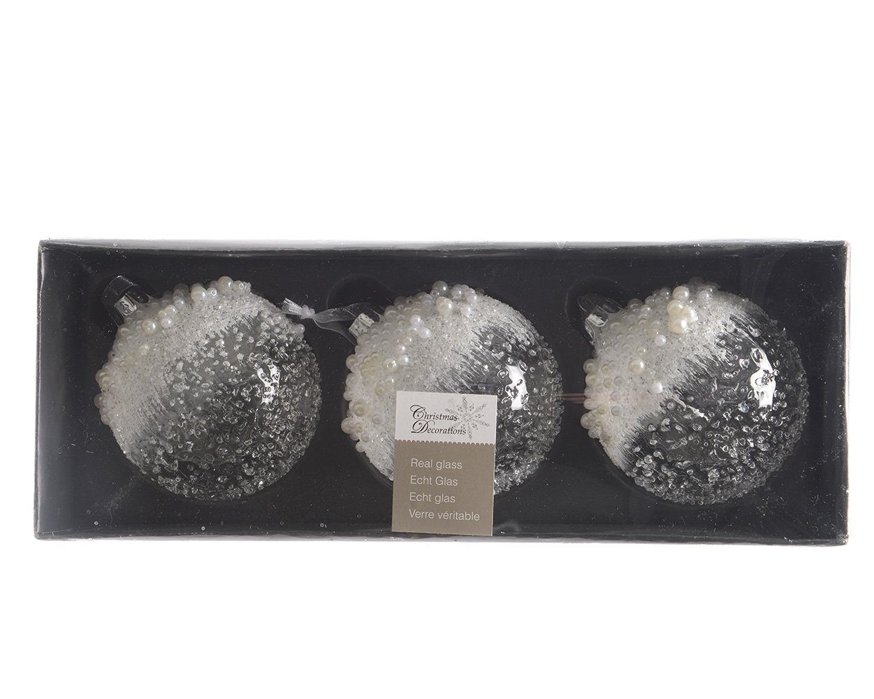 Decoris season decorations Christbaumschmuck, Weihnachtskugeln Glas mit