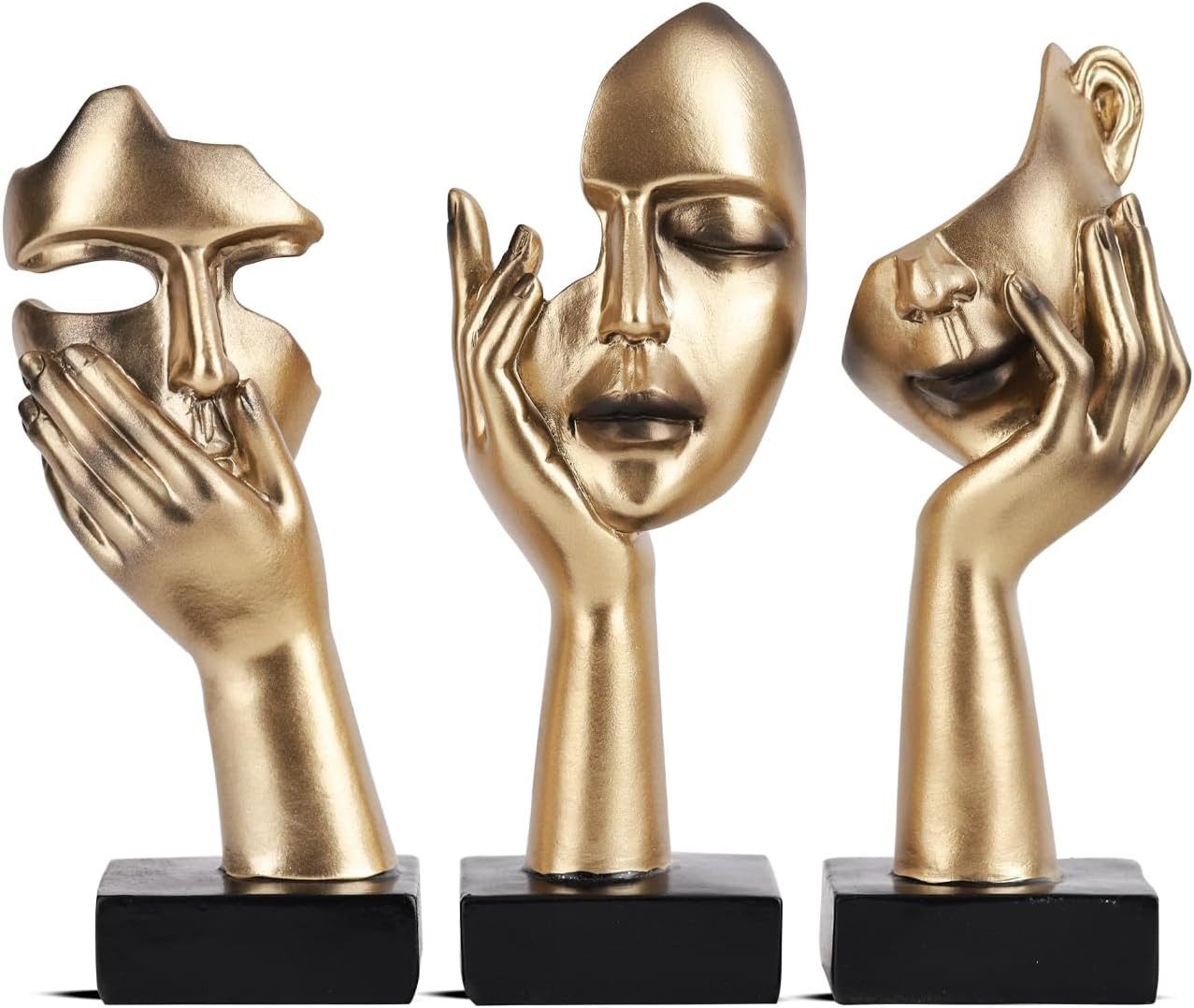LIANNA Dekofigur Denker, kleine Statue, abstrakte Kunstskulptur (Set, 3 St., TV-Ständerdekoration, ideale Geschenkwahl (3 Stück),Nippes), moderne Wohndekoration, Regaldekoration, Schreibtischdekoration