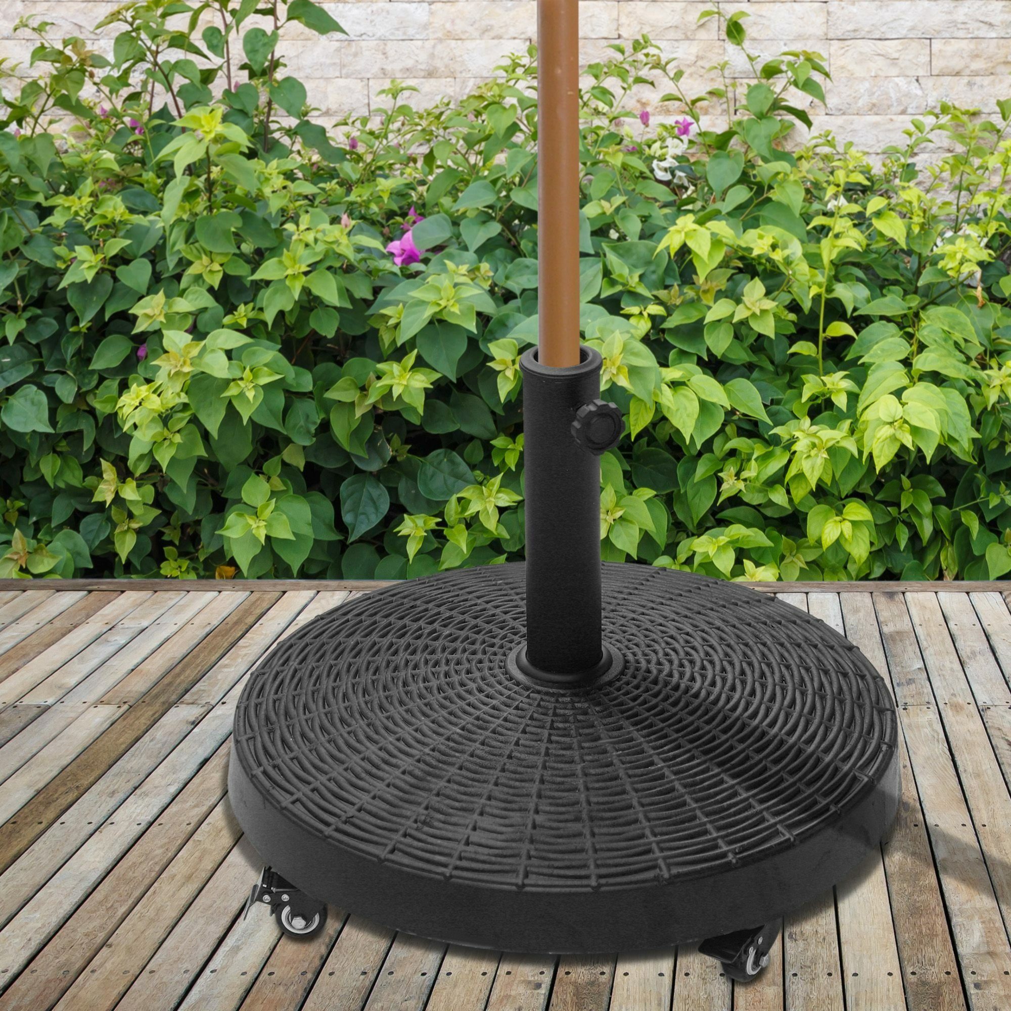 Outsunny Schirmhalter Sonnenschirmständer in Rattanoptik günstig online kaufen