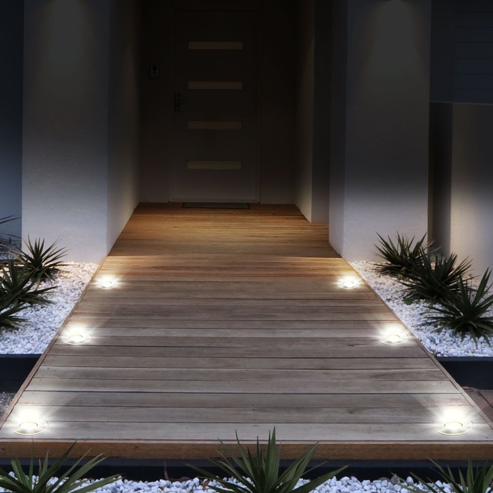 etc-shop LED Einbaustrahler, Leuchtmittel nicht Strahler Set Garten Weg inklusive, Einbau Leuchten Boden 2er Außen Edelstahl