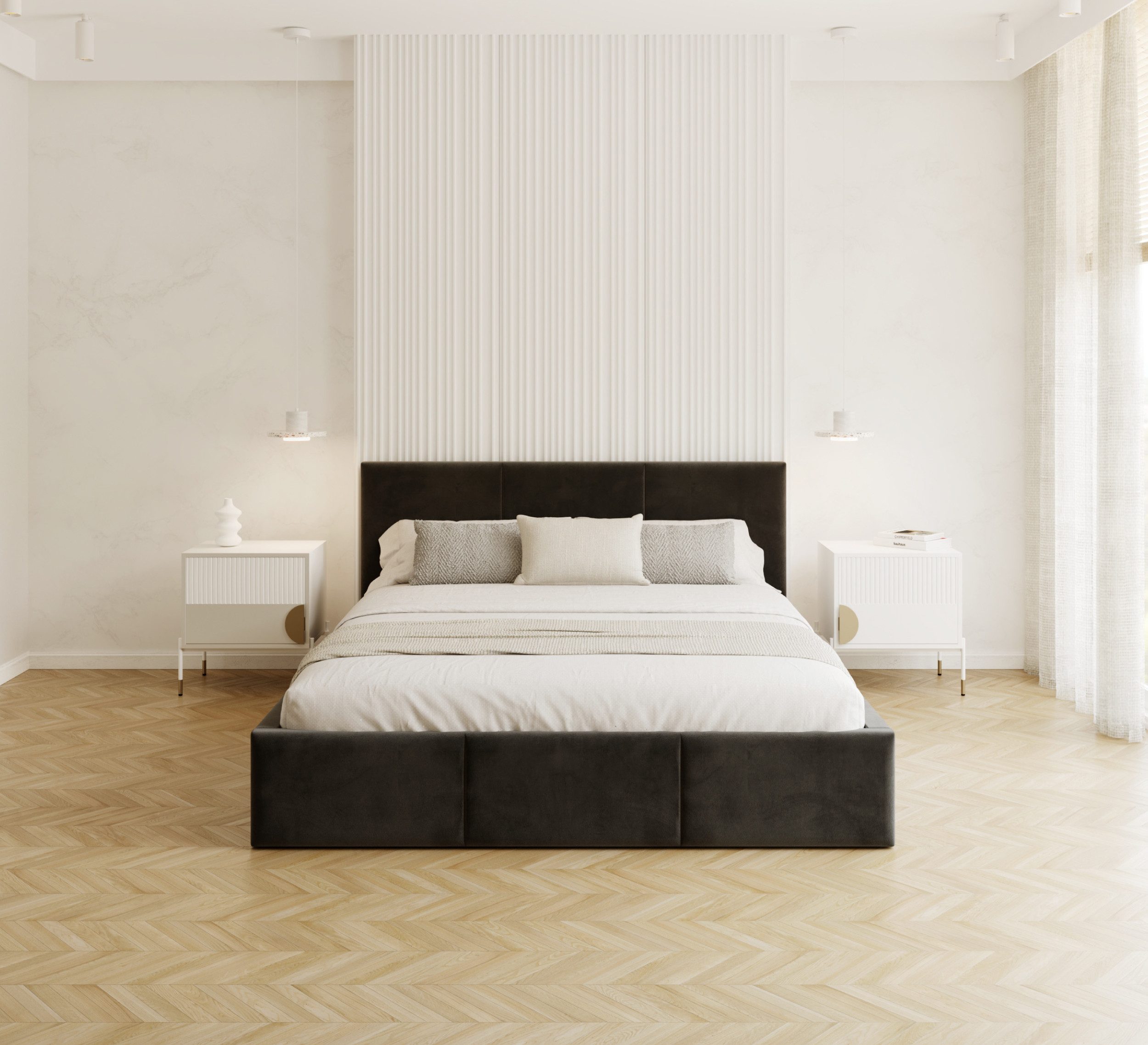 FDM Polsterbett Stauraumbett AMBER Bettgestell 90x200, günstig online kaufen