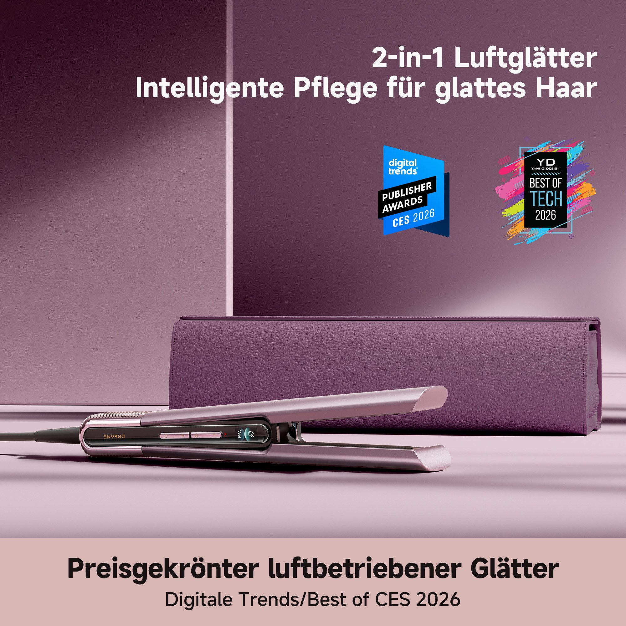 Dreame Glätteisen Aero Straight Pro, Nassfunktion, Hitzeschutz, Ionen – Bild 5 von 5