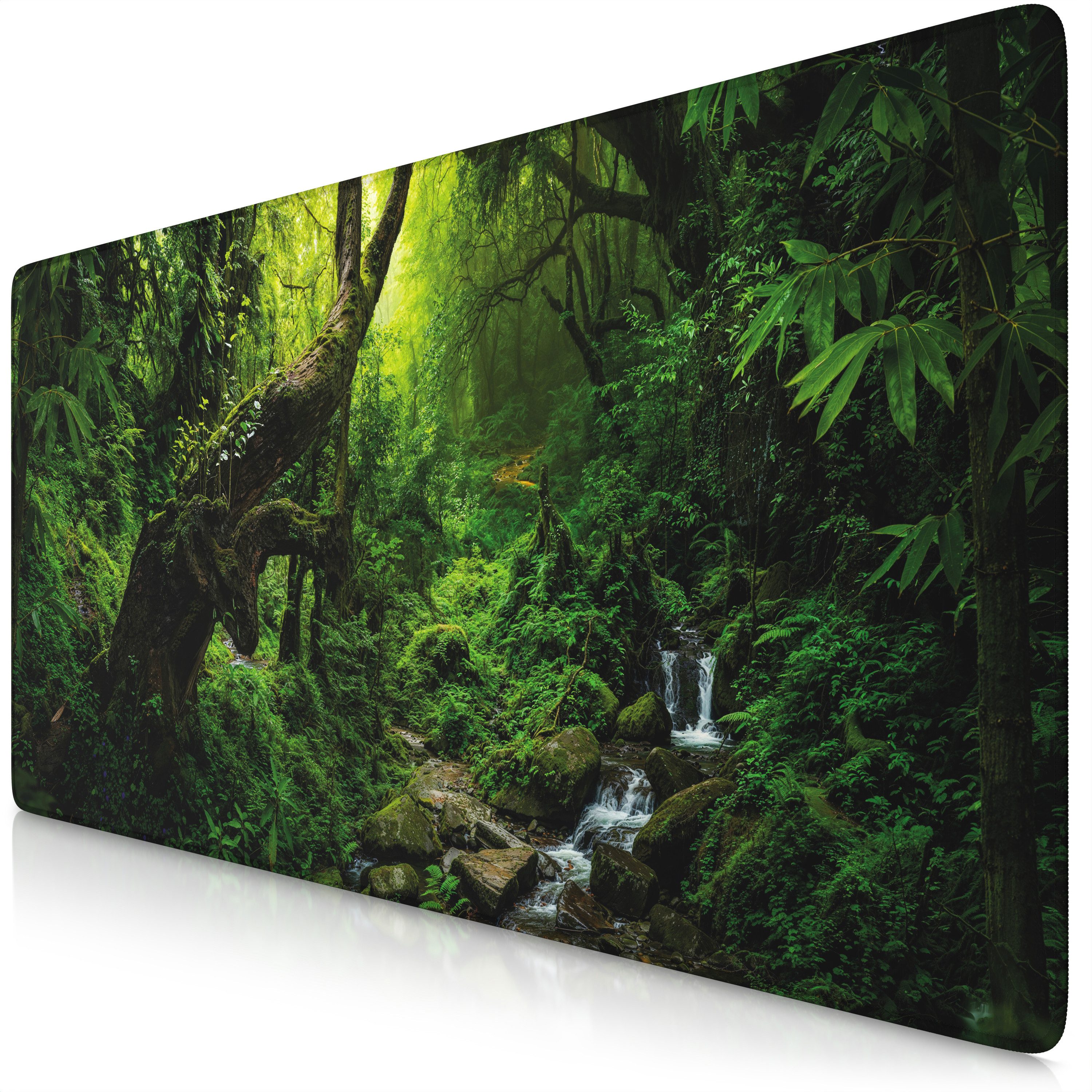 Titanwolf Gaming Mauspad XXL Mauspad 900x400, Wald-Motiv V3, Schreibtischunterlage (1-St), rutschfeste Rückseite, Geschwindigkeit & Präzision, wasserabweisend