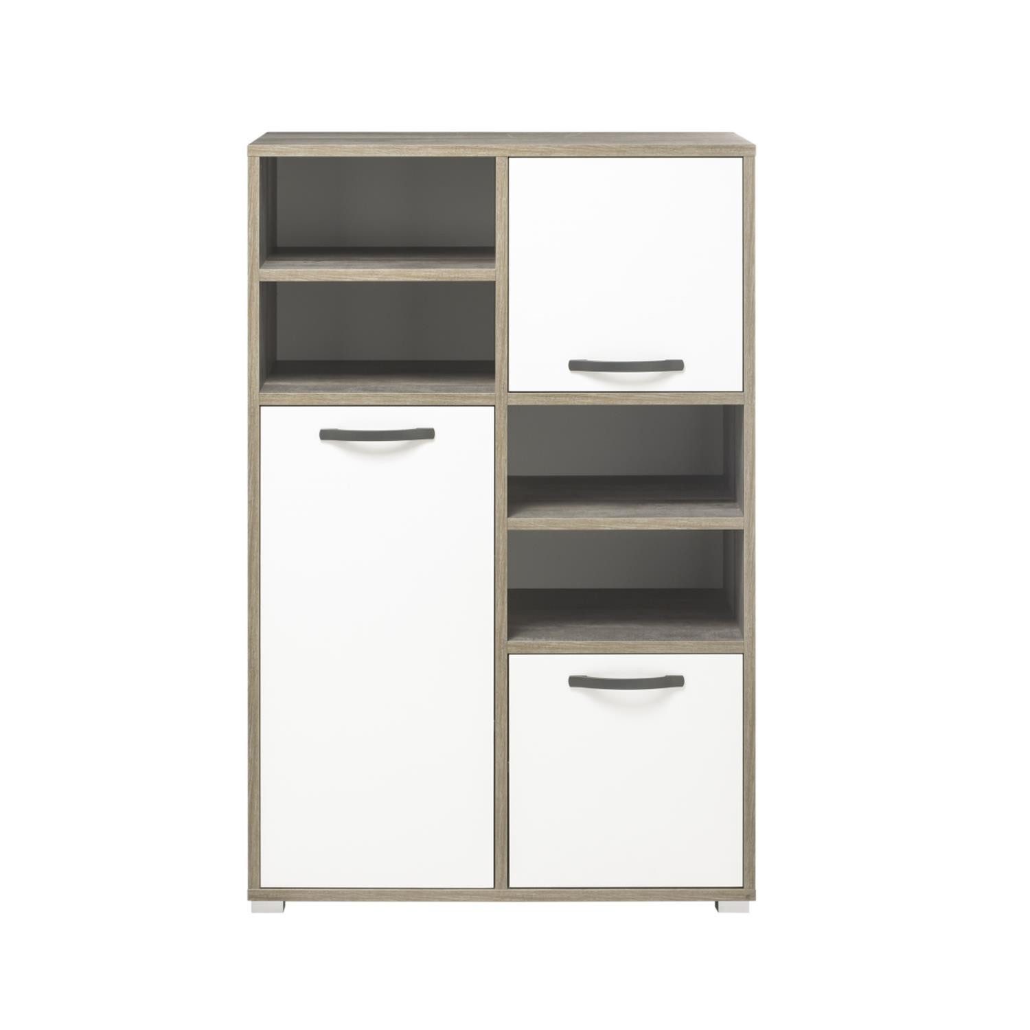 Lomadox Highboard MAUI-78, Jugendzimmer Highboard in Driftwood Nb. mit weiß, B/H/T: 95/146/46cm