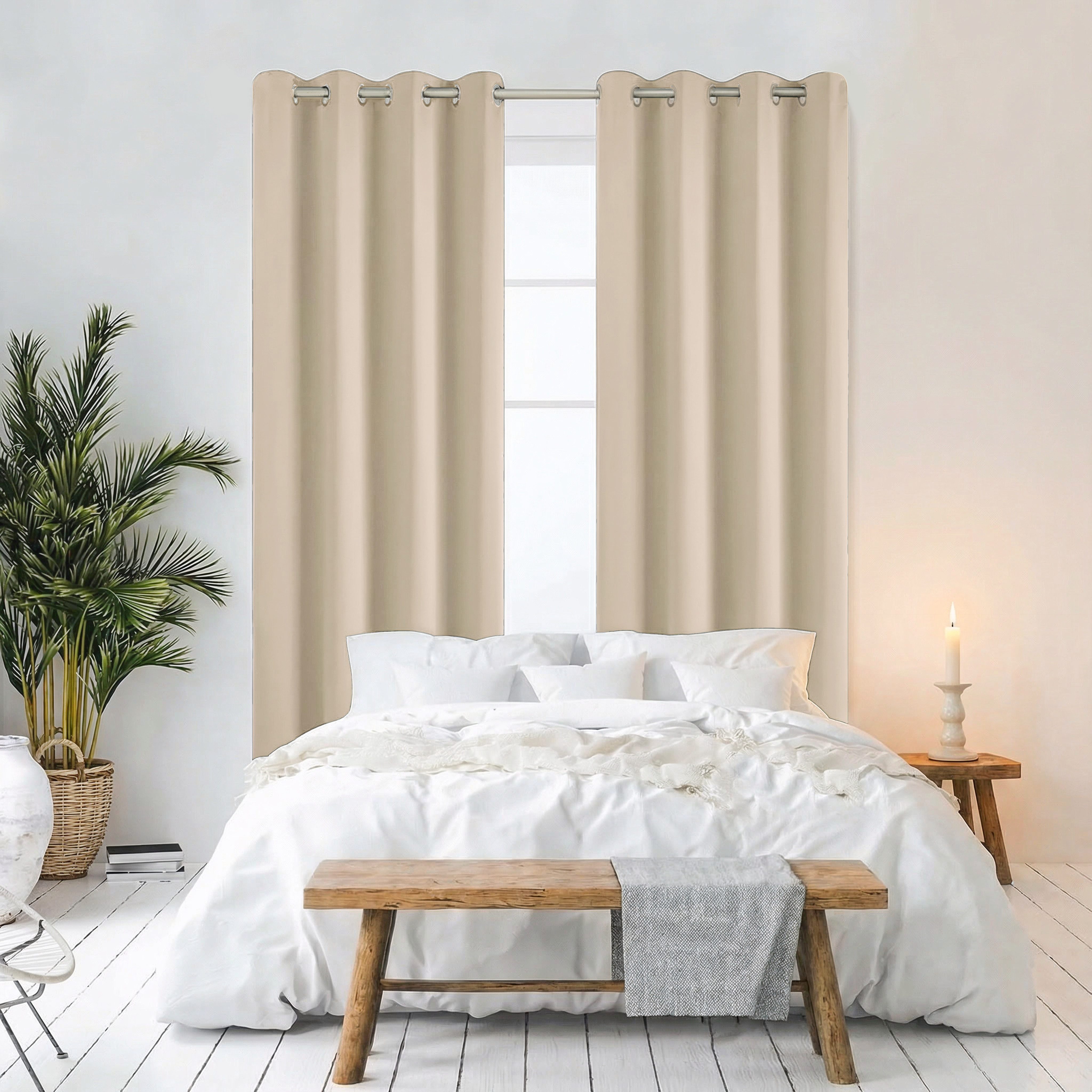 Cozyor Verdunkelungsvorhang 2er-Set inkl. 2 Magnethalter, thermoisolierend, Gardinen blickdicht (2 St), Ösen, verdunkelnd, Mikrofaser Polyester – Bild 5 von 5