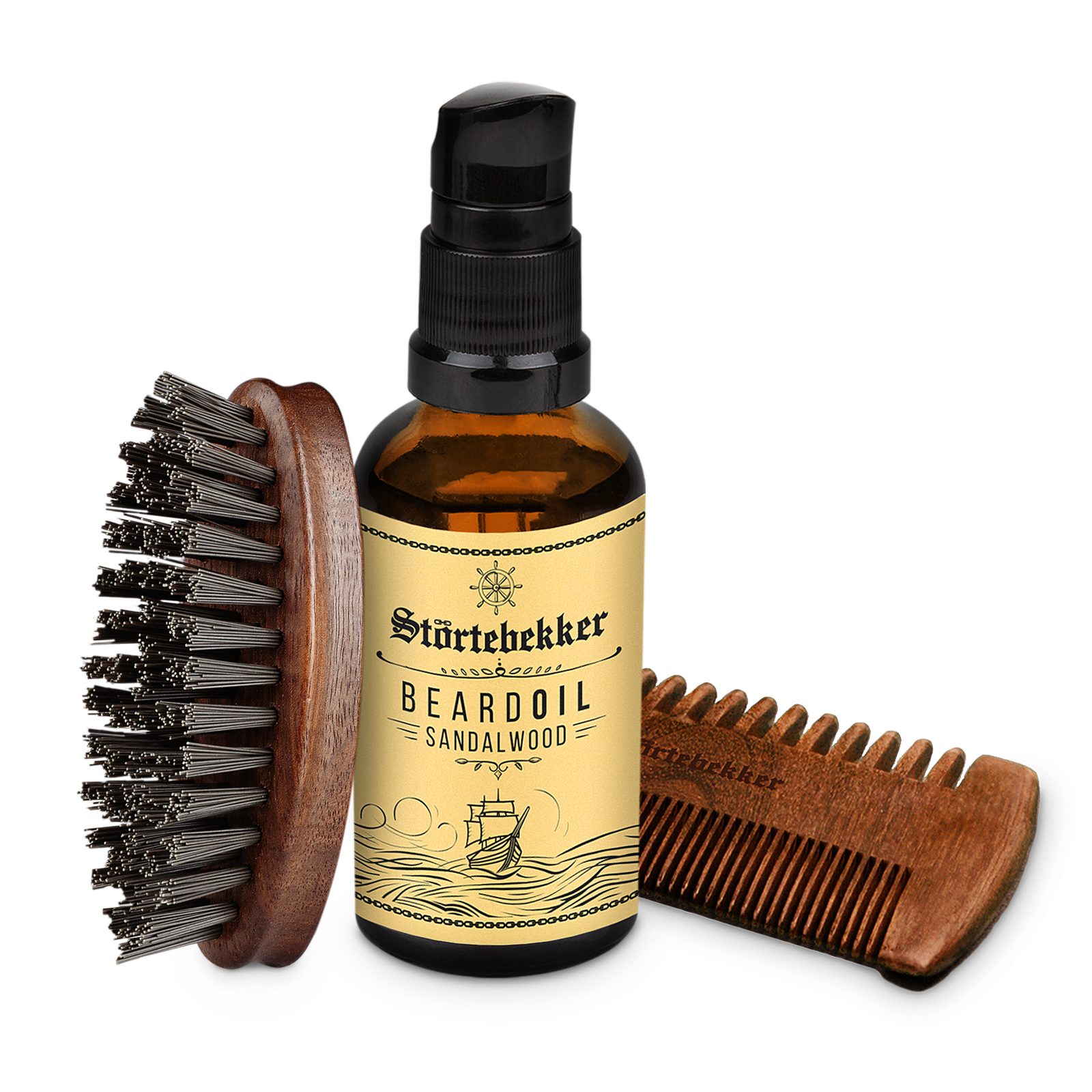 Störtebekker Bartpflege-Set - Für die tägliche Bartpflege - Bartöl, Bartbürste & Bartkamm, herrlicher Duft & einfache Anwendung