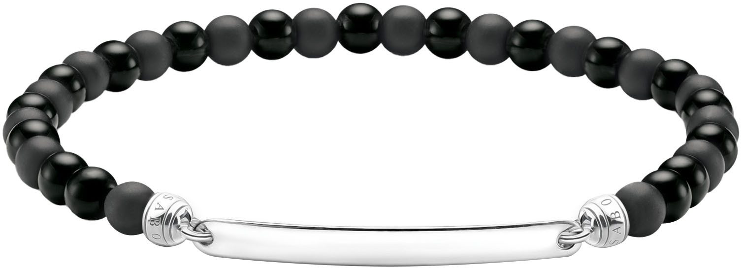 THOMAS SABO Armband Gravierbares Armband mit Beads, A2179-023-11-L21, mit Obsidian
