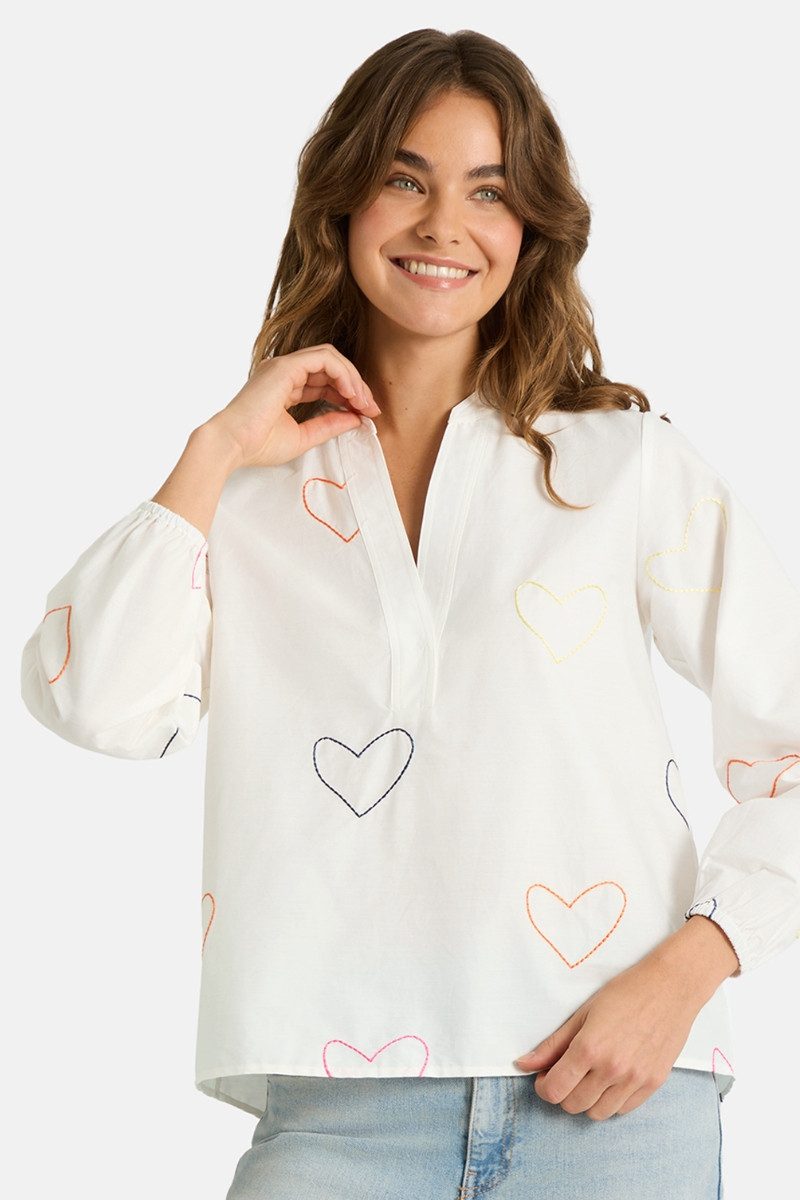 Lieblingsstück Trachtenbluse Tunikabluse - ENRICA - weiss
