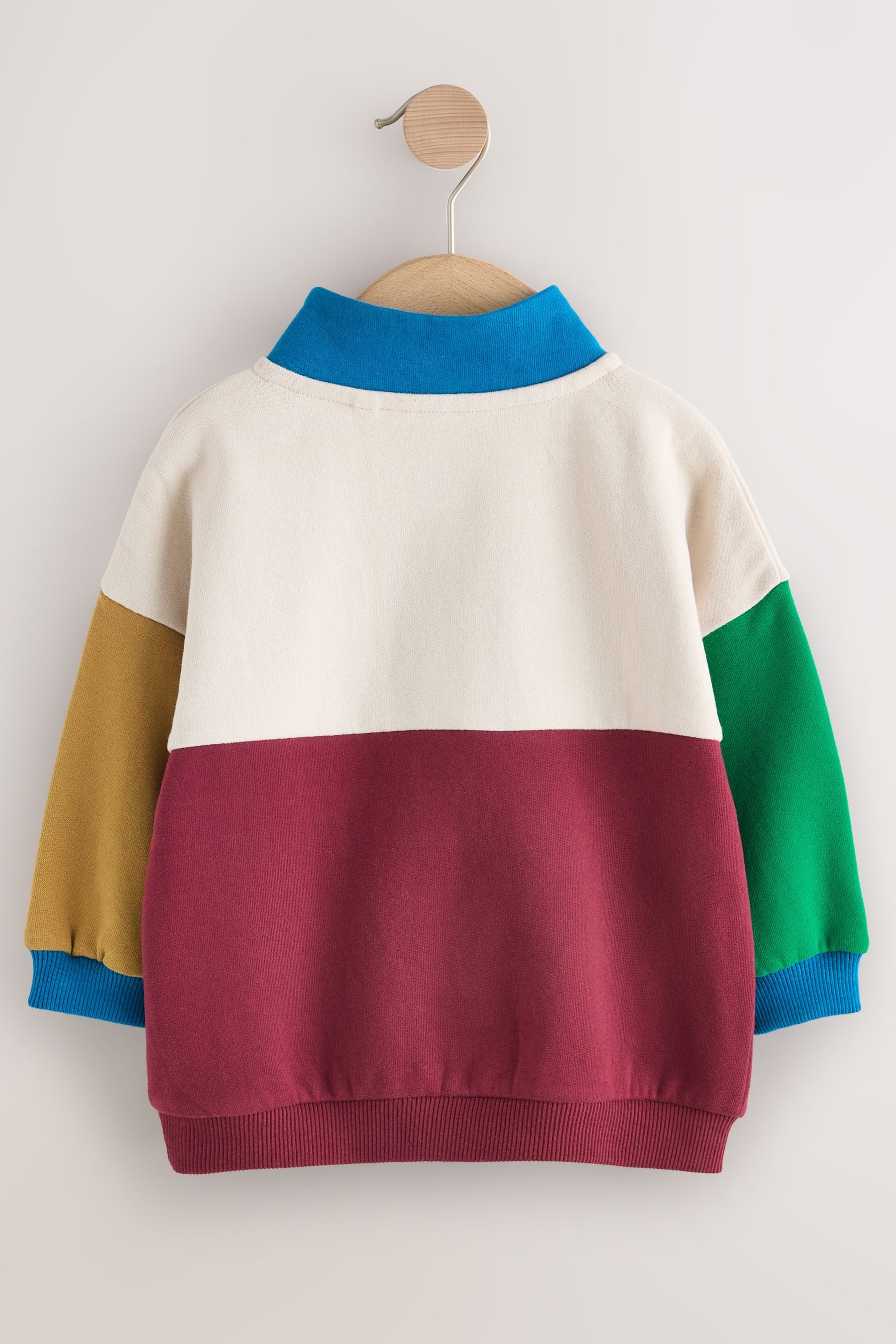 Next Sweater Oberteil mit Farbblock und Druckknopf-Ausschnitt (1-tlg)