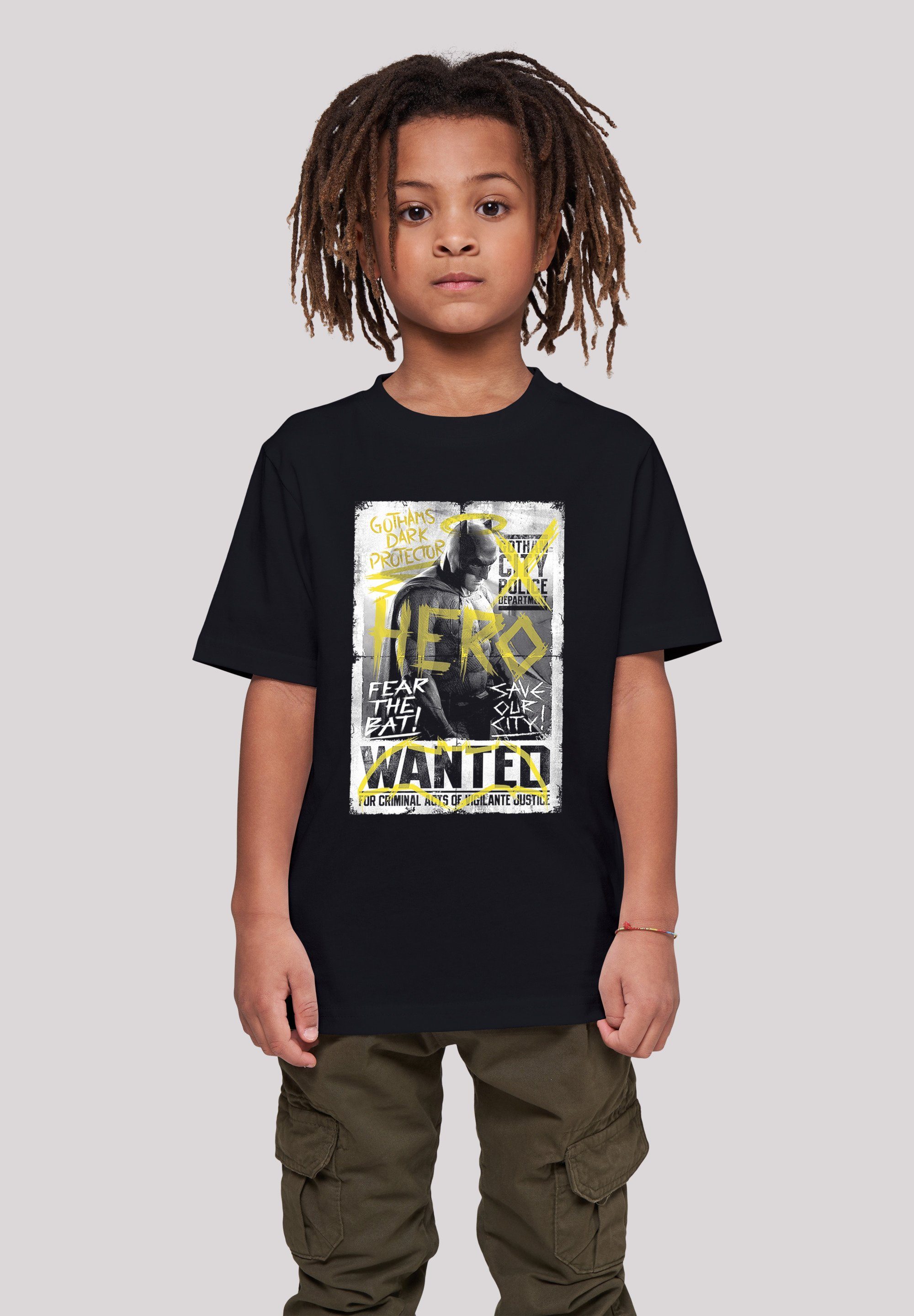 F4NT4STIC T-Shirt DC Comics Batman vs Superman Wanted Poster Unisex Kinder,Premium Merch,Jungen,Mädchen,Bedruckt schwarz