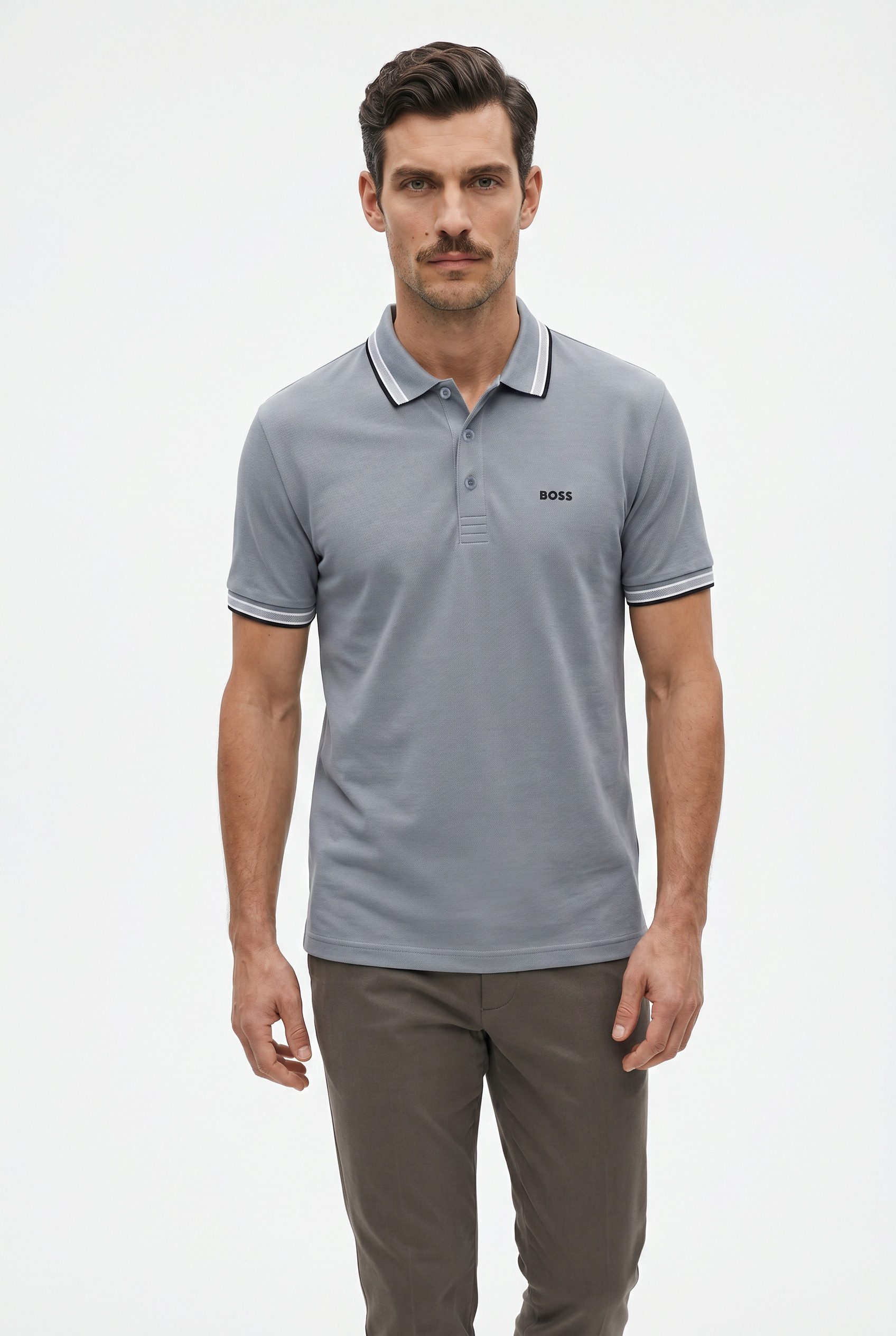 BOSS GREEN Poloshirt Paddy Regular Fit atmungsaktive Piqué-Webstruktur, Flachstrickkragen, gerader Schnitt – Bild 2 von 5