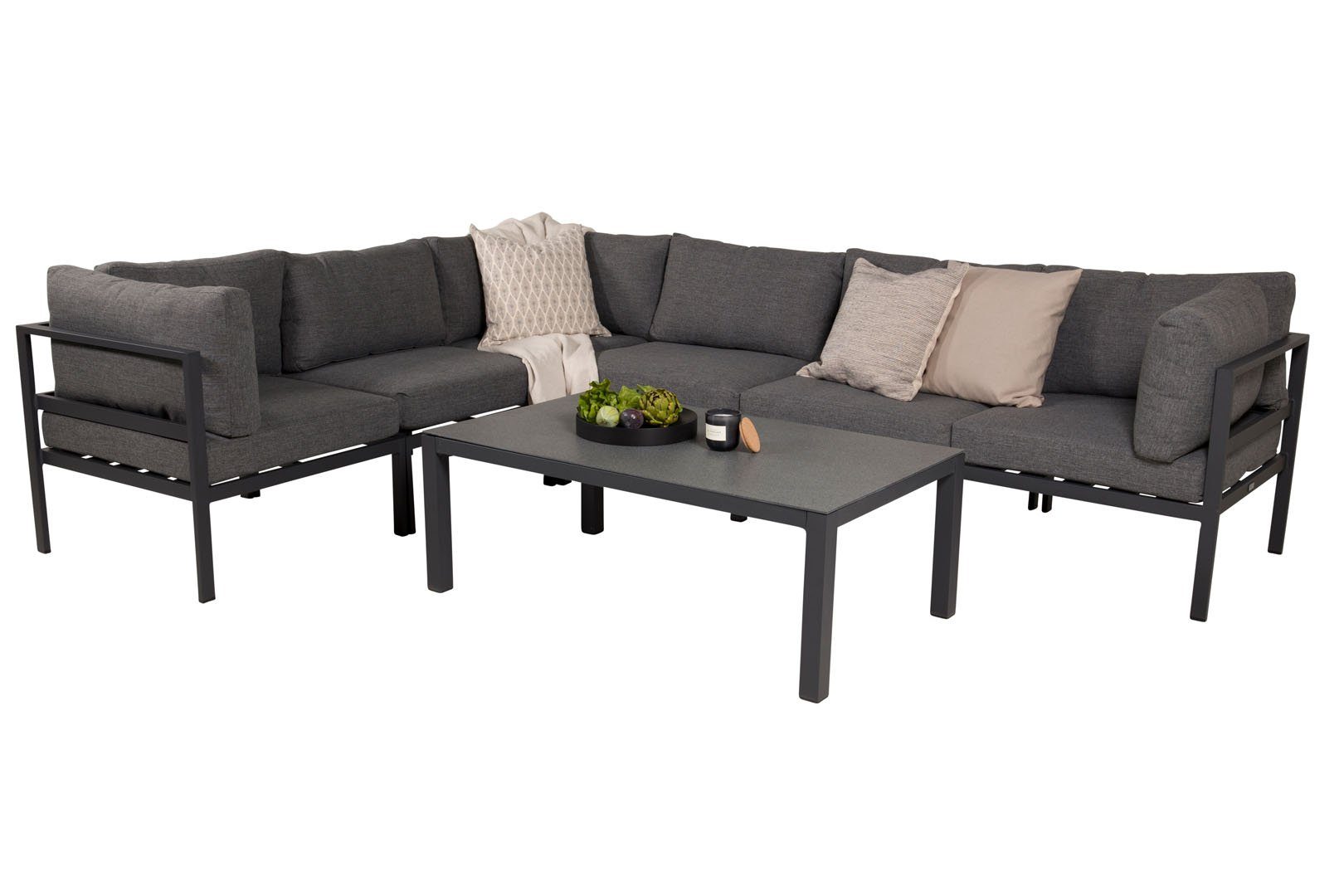 ebuy24 Gartentisch Copacabana Couchtisch schwarzes Glas