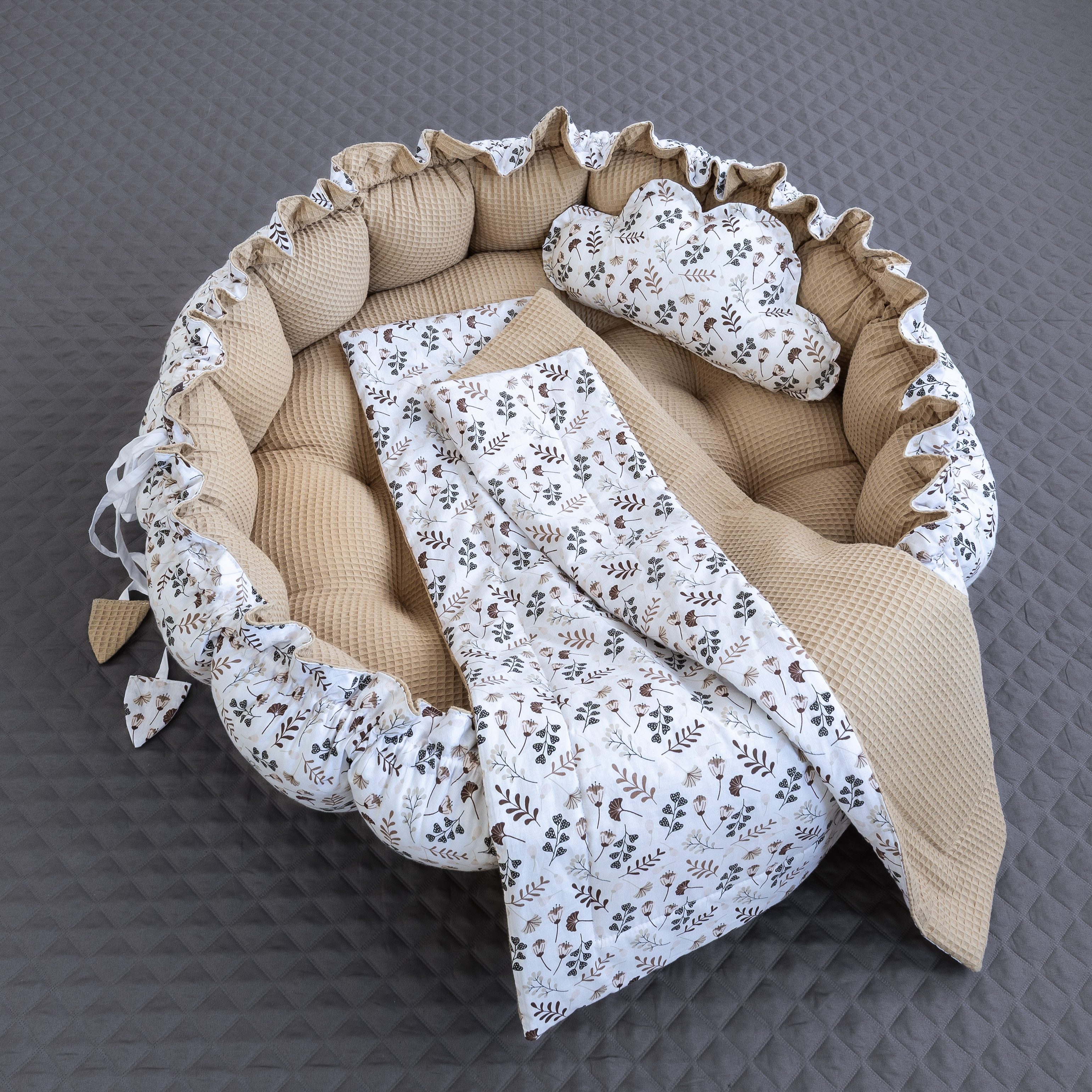 Loolay Baby-Reisebett Zweiseitig ENGELSNEST XXL Premium WAFFELPIQUE + Decke günstig online kaufen