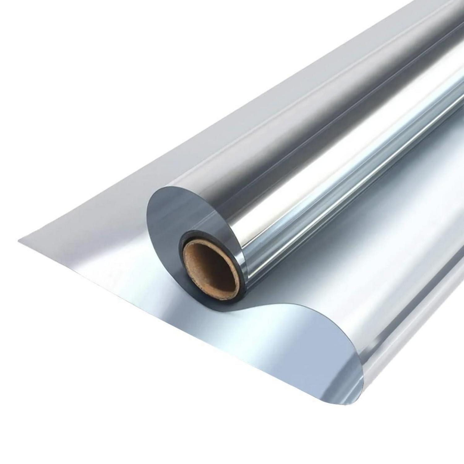 LuxusKollektion Sonnenschutz-Fensterfolie Fensterfolie Spiegelfolie Sichtschutz 60cm x 400cm Silber-silber
