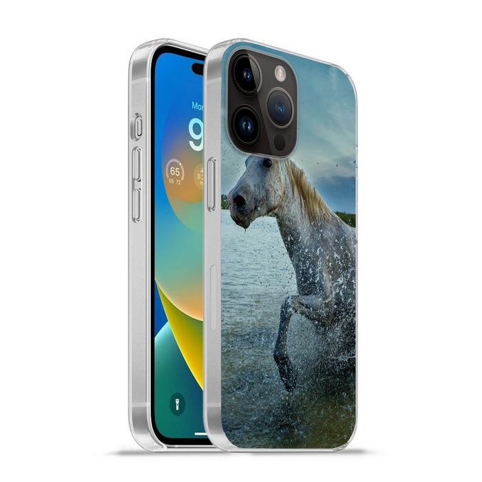 MuchoWow Handyhülle Pferd - Wasser - Tropfen Handyhülle Telefonhülle Apple iPhone 14 Pro Max