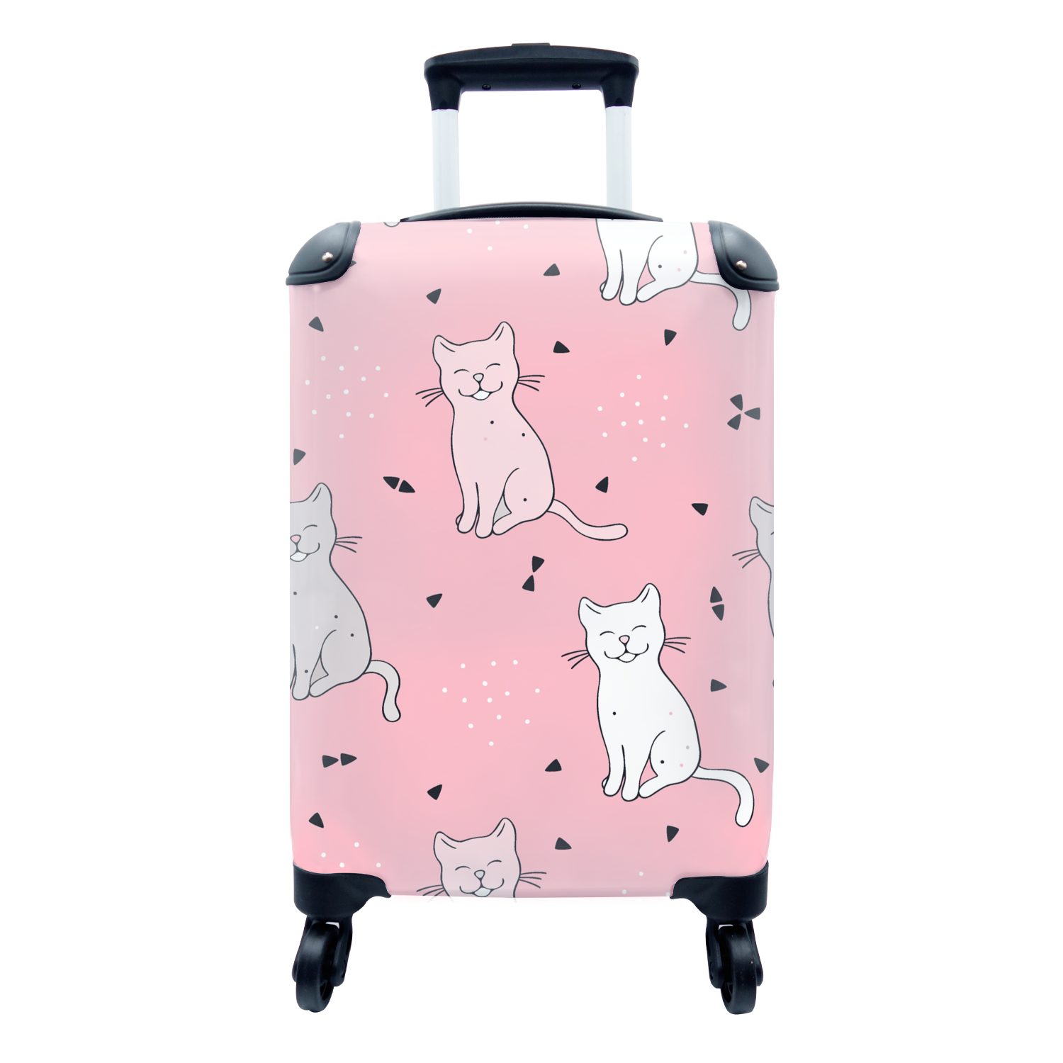 MuchoWow Handgepäckkoffer Katze - Haustiere - Mädchen - Design, 4 Rollen, Reisetasche mit rollen, Handgepäck für Ferien, Trolley, Reisekoffer
