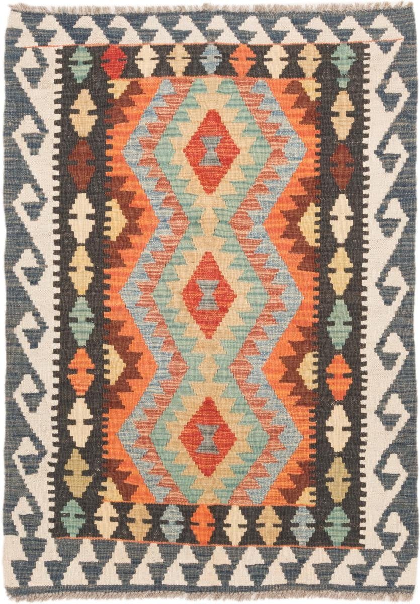 Orientteppich Kelim Afghan 90x126 Handgewebter Orientteppich, Nain Trading, rechteckig, Höhe: 3 mm