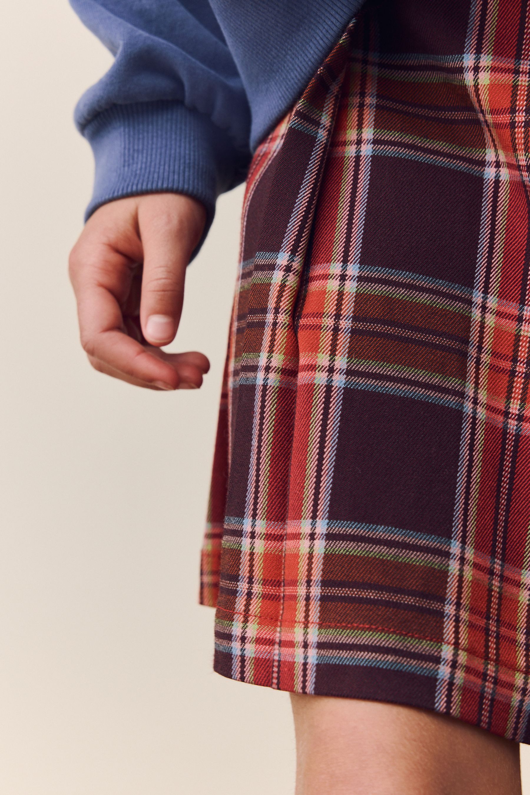 Next Faltenrock Karierter Rock mit Plisseefalten (1-tlg)