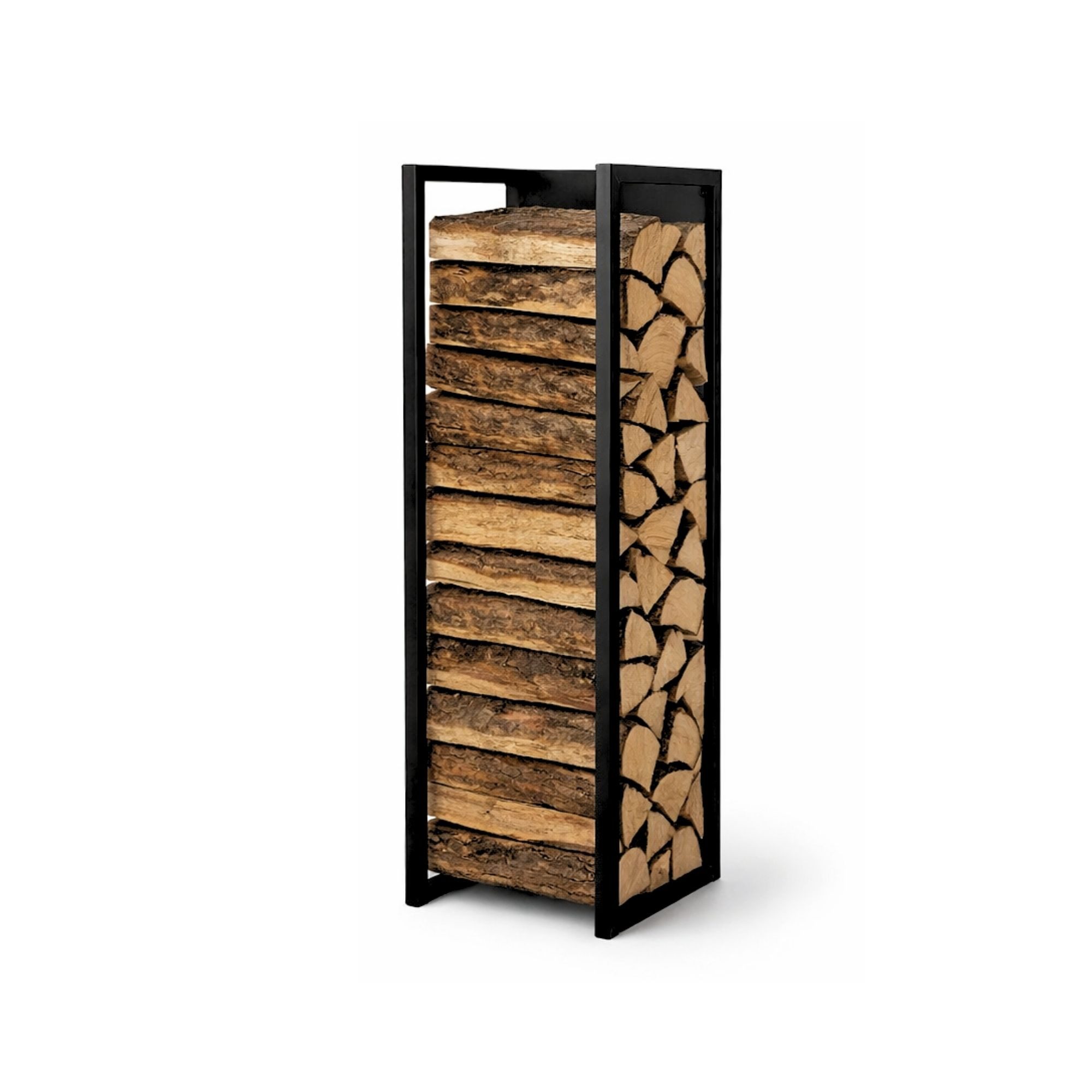 PROREGAL® Kaminholzregal PHOENIX mit Rückwand für Wandmontage 92x41x31cm Metall Schwarz, BxTxH:41x31x92 cm, Holzständer Holzhalter Kaminholzständer Brennholzregal