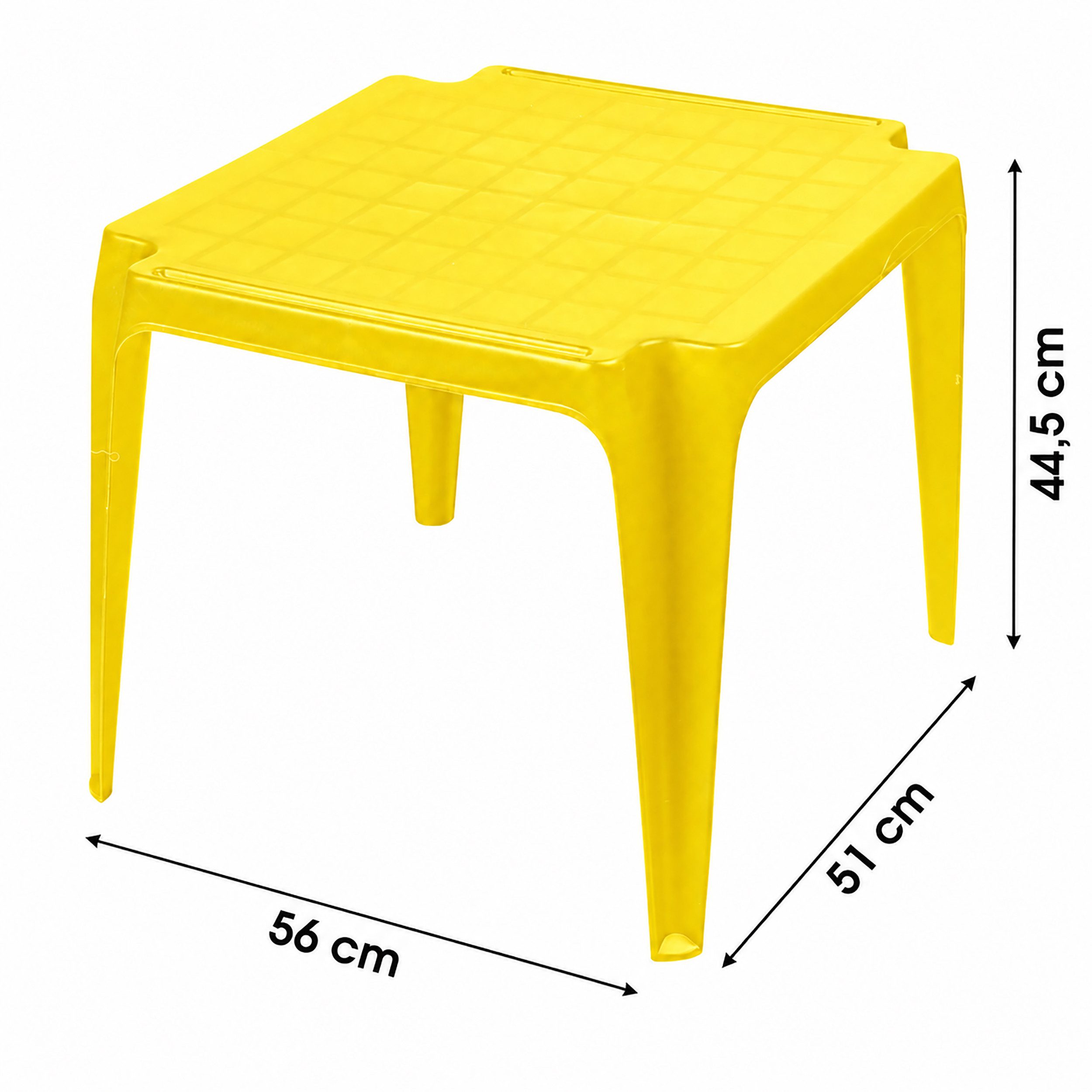 Annastore Kindertisch Kindertisch aus Kunststoff Gartentisch Kindergartentisch, Wetterfest, H 44,5 cm