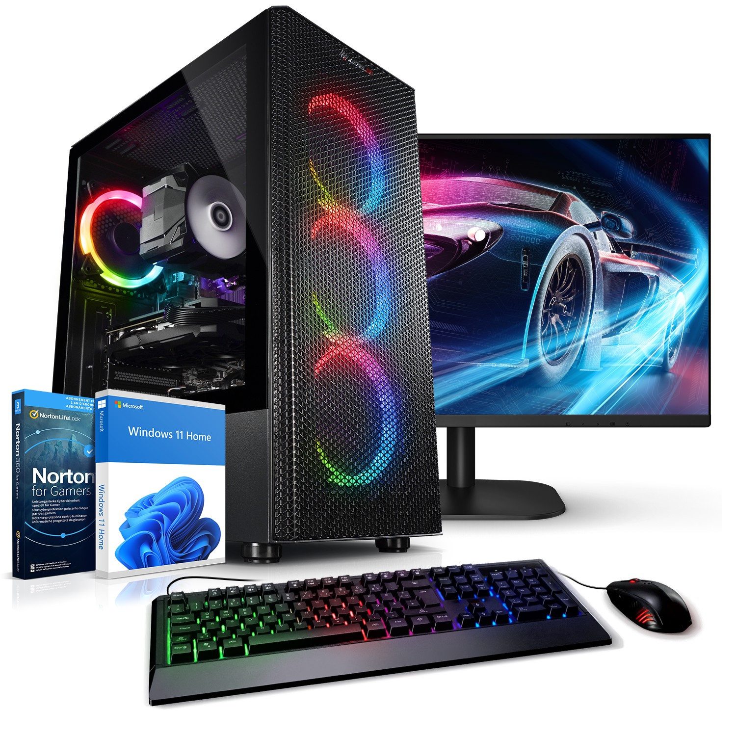 Kiebel Total V Gaming-PC-Komplettsystem (27", AMD Ryzen 7 AMD Ryzen 7 5700X, RTX 5060 Ti, 32 GB RAM, 1000 GB SSD, ARGB-Beleuchtung, WLAN)