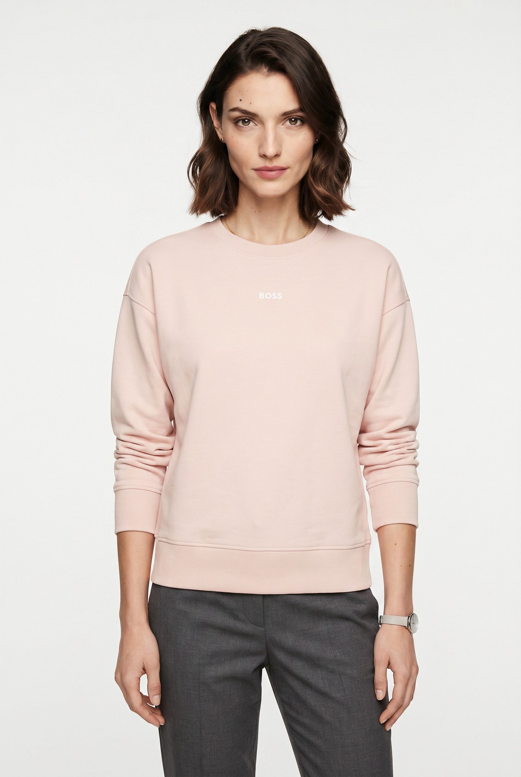BOSS ORANGE Sweatshirt Eteia Premium Damenmode oversized, Rundhals, mit BOSS Logo