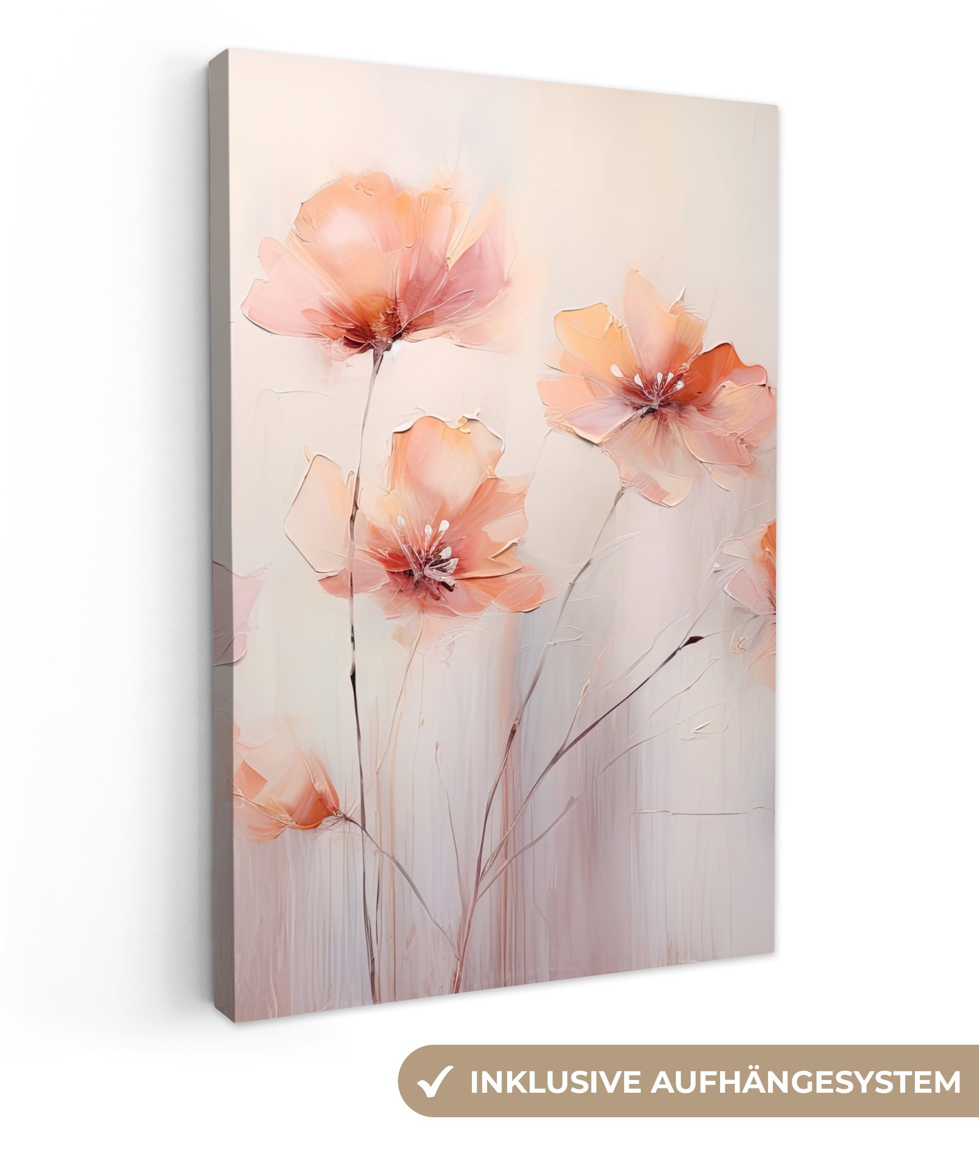 OneMillionCanvasses® Leinwandbild Mohn - Blumen - Kunst - Abstrakt - Aquare günstig online kaufen