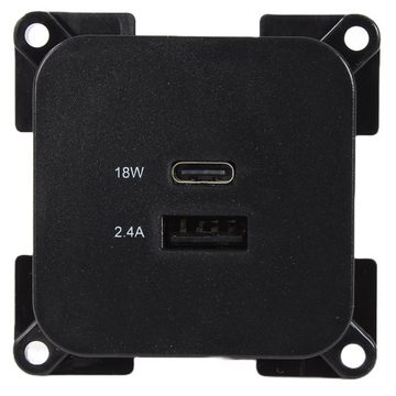 HABA B.V. Steckdose C-Line USB A und C Steckdose 12 / 24 Volt schwarz