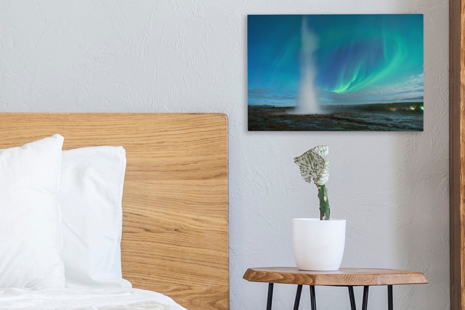 Island, Leinwandbild Wandbild Aufhängefertig, (1 Wanddeko, OneMillionCanvasses® St), cm 30x20 Das Leinwandbilder, Nordlicht,