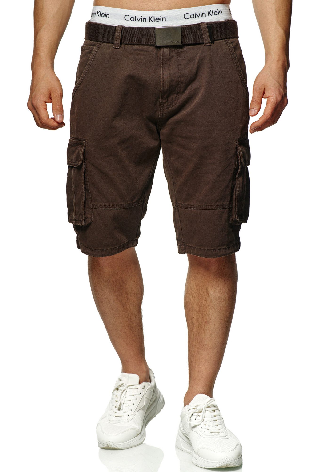 INDICODE Cargoshorts Herren Blixt Cargo Shorts Herrenshorts aus 100 % Baumwolle, inkl. Gürtel