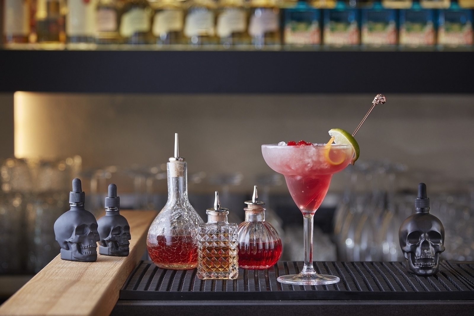 Paderno Cocktailglas Bar Utensils Margarita/Cocktailglas schwarz 0,22 l, Edelstahl, Gläser