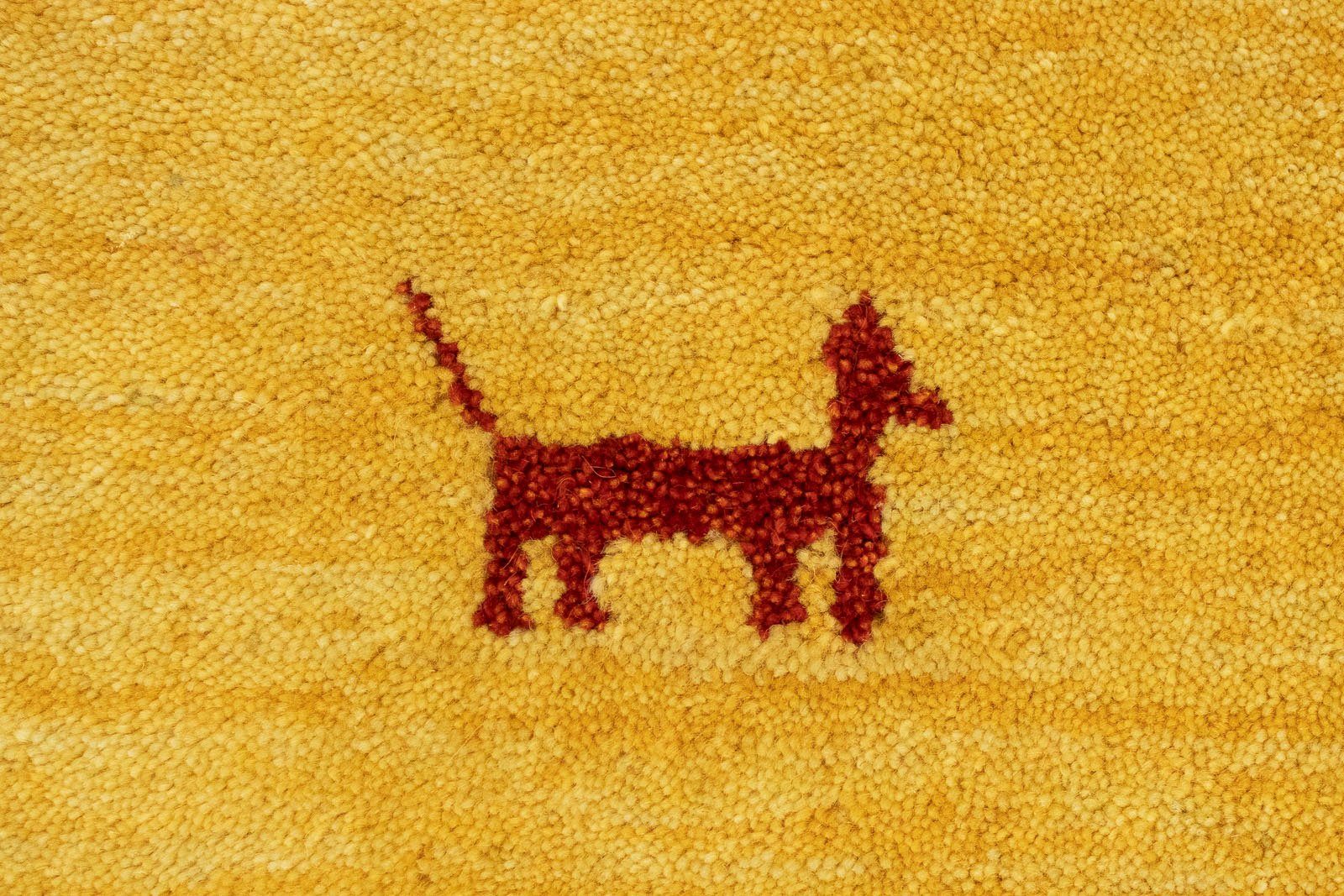 Wollteppich Gabbeh Teppich handgewebt gold, morgenland, mm, rechteckig, 8 Höhe: Kurzflor