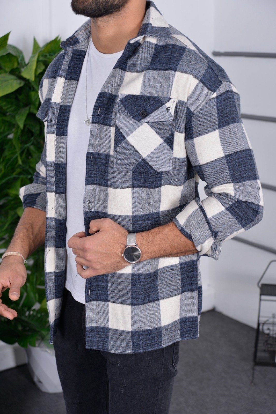 Megaman Jeans Flanellhemd Herren Holzfällerhemd Flanellhemd günstig online kaufen