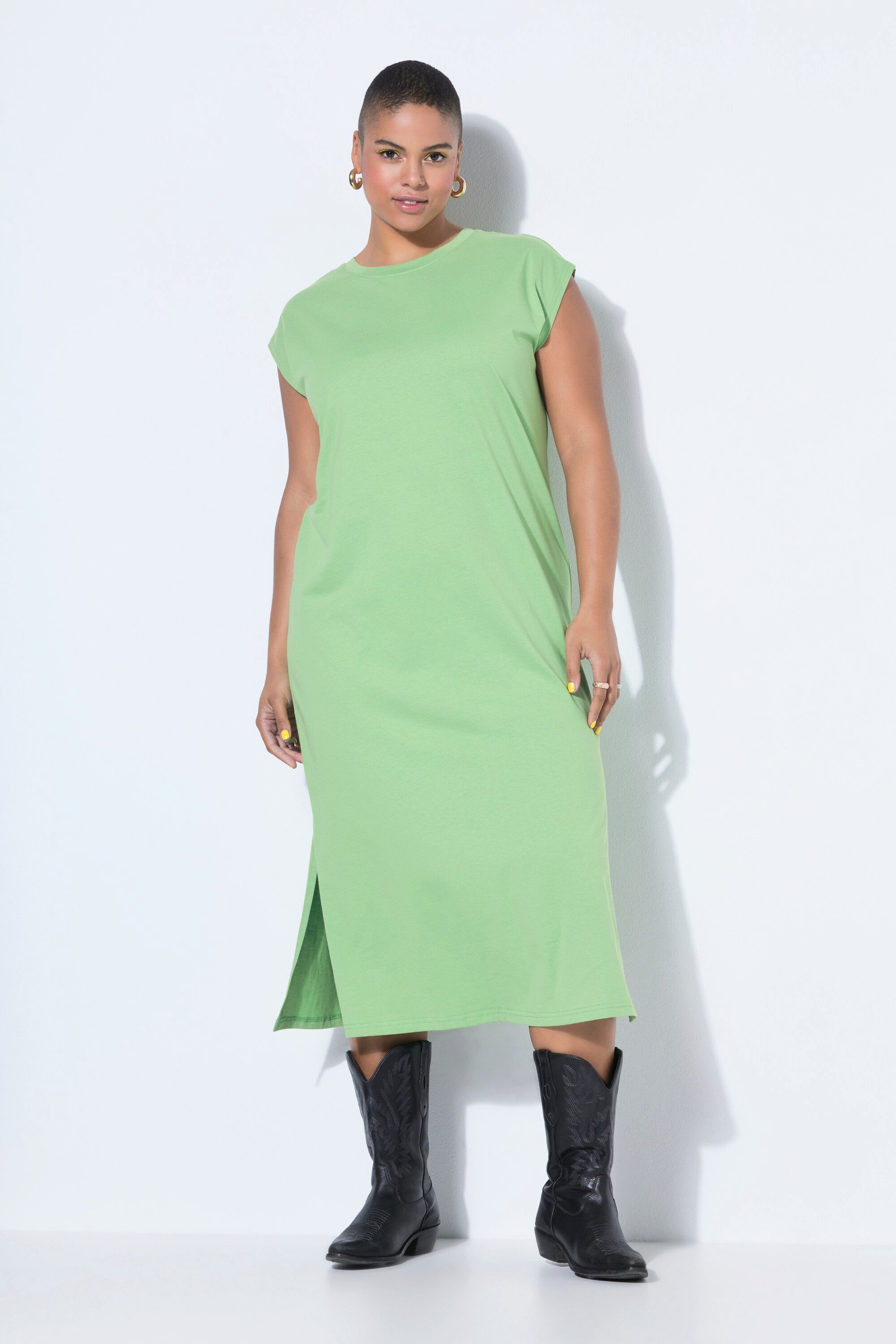 Studio Untold Jerseykleid Jersey-Midikleid oversized ärmellos Seitenschlitze